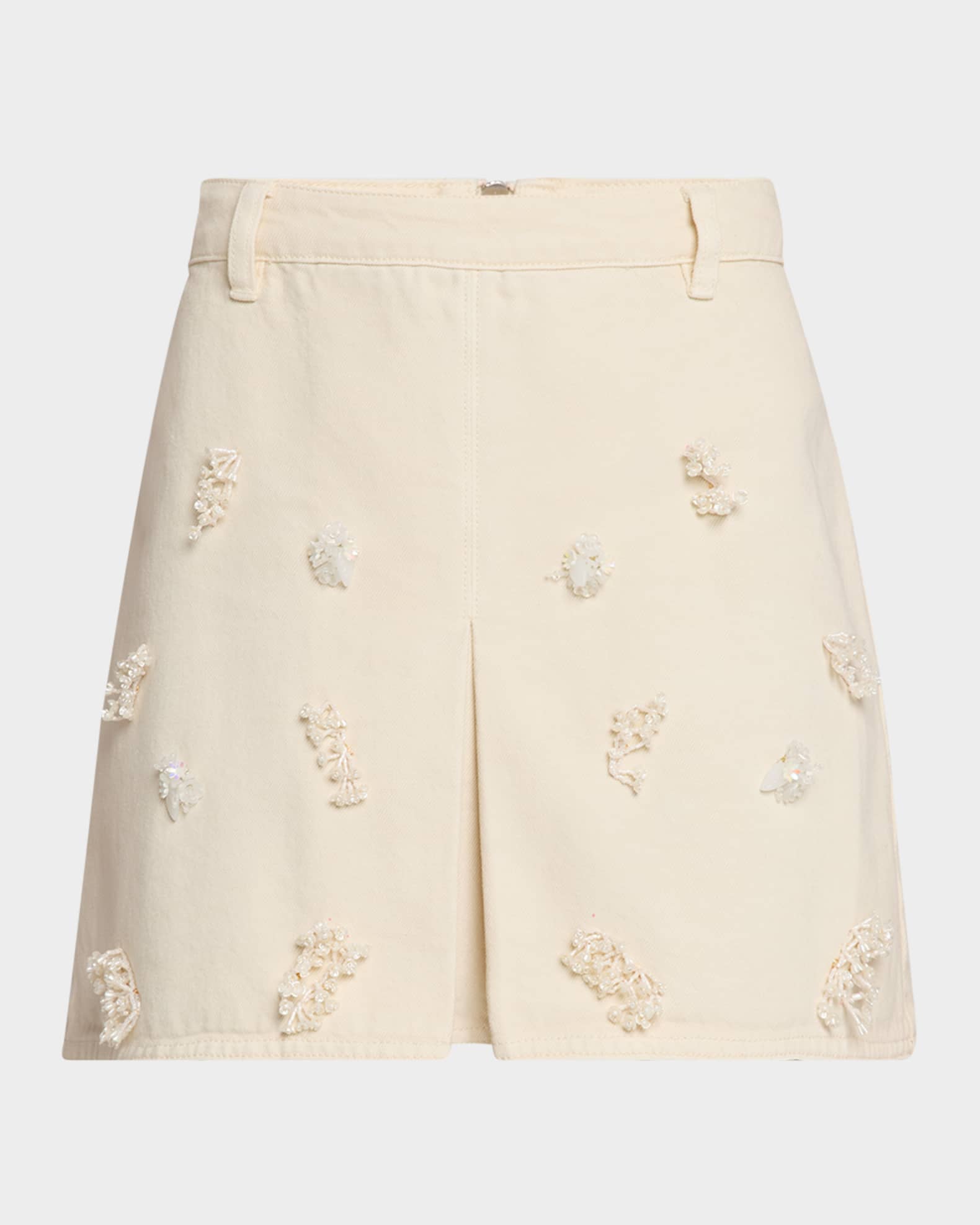 Floral Beaded Mini Skirt  0
