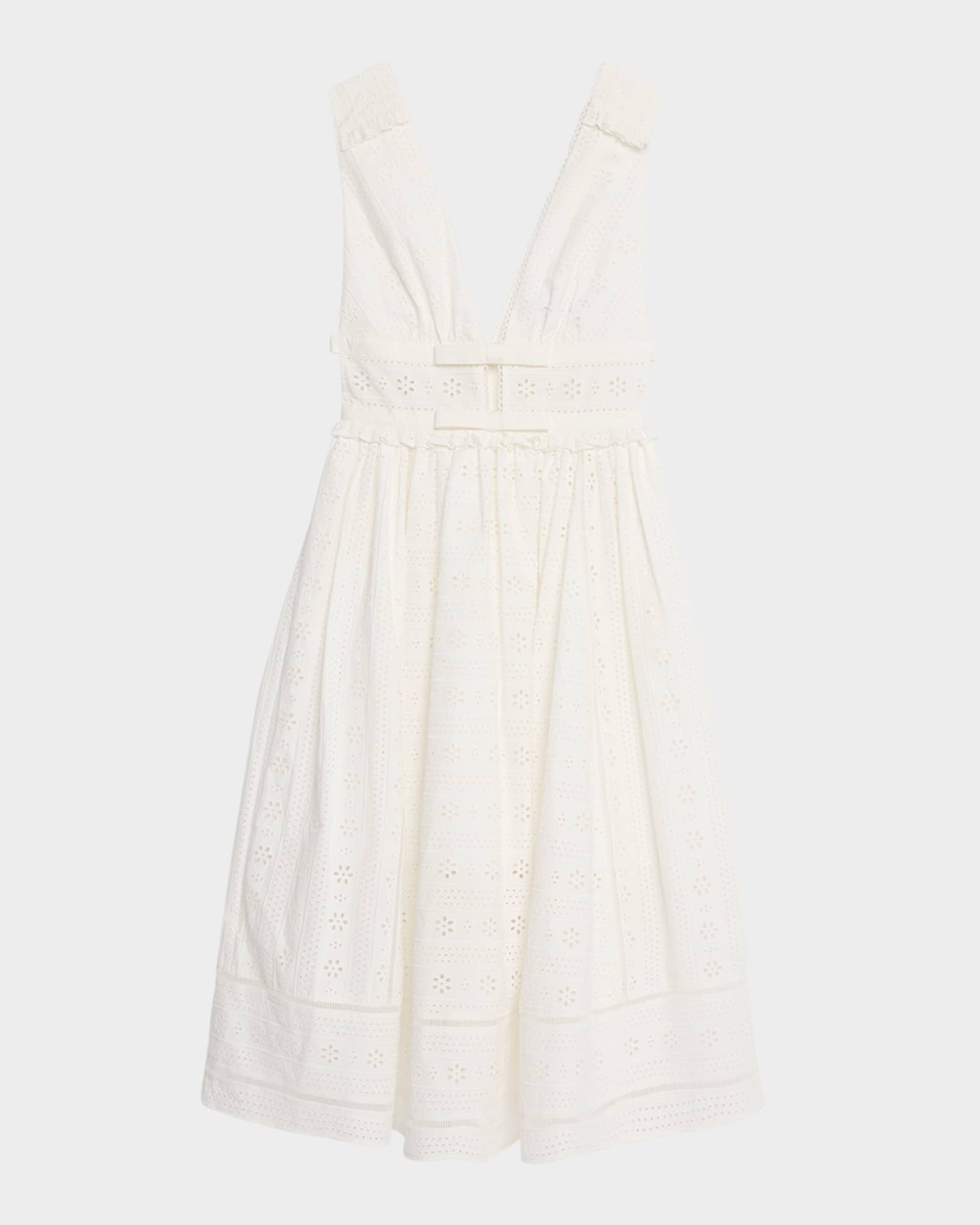 Broderie Cotton Midi Dress 0