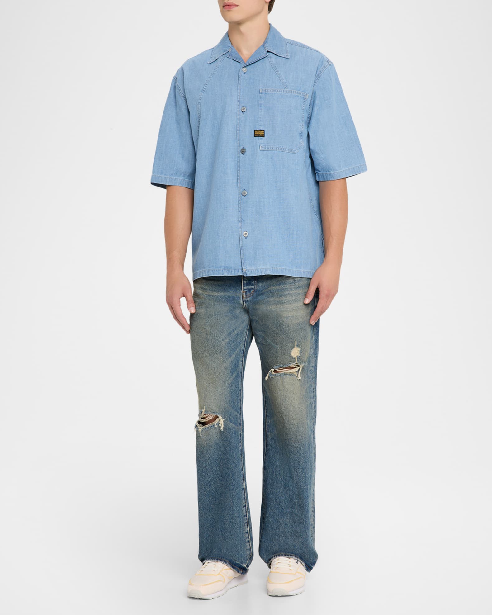 Men's Relaxed Chambray Camp Shirt 1