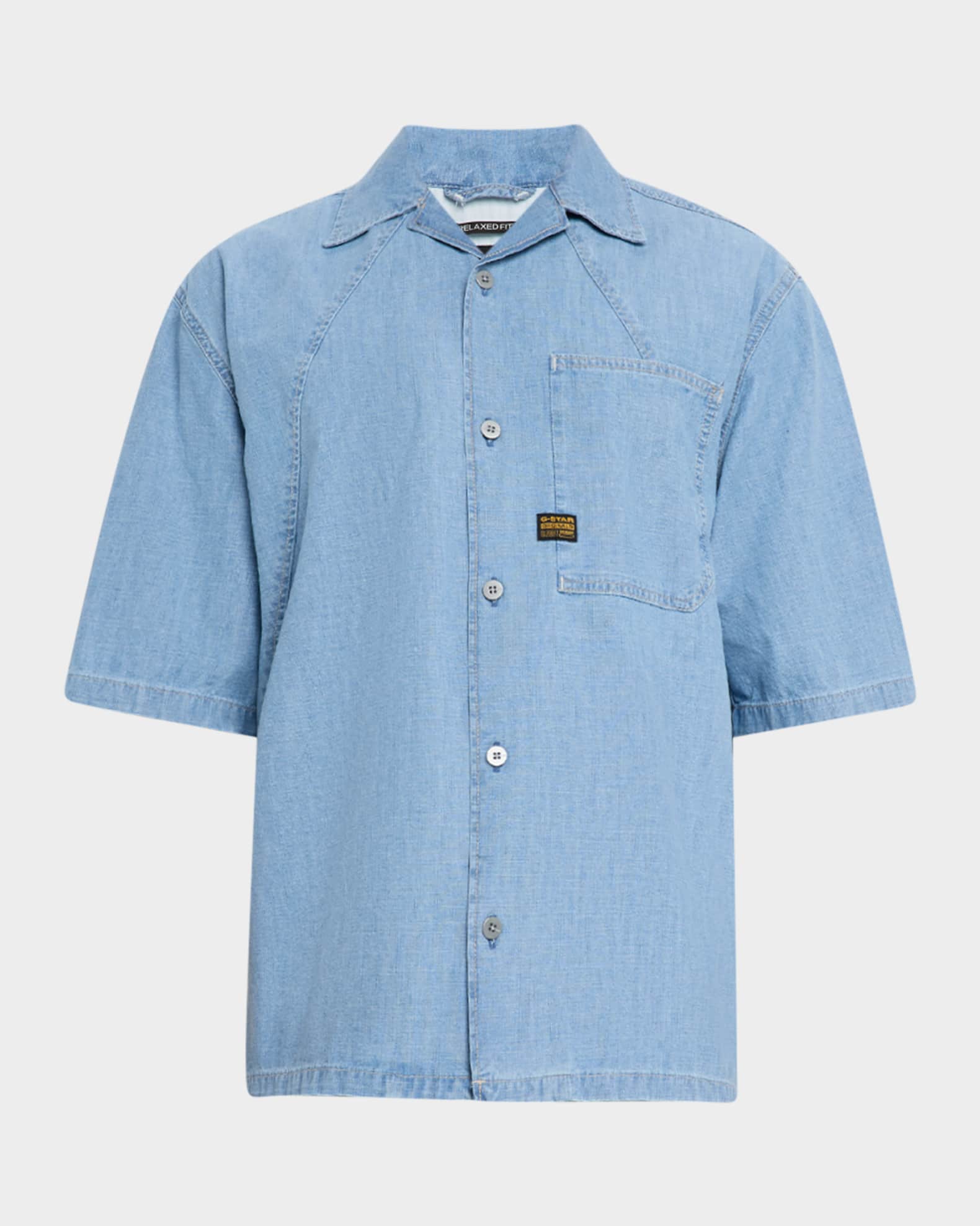 Men's Relaxed Chambray Camp Shirt 0