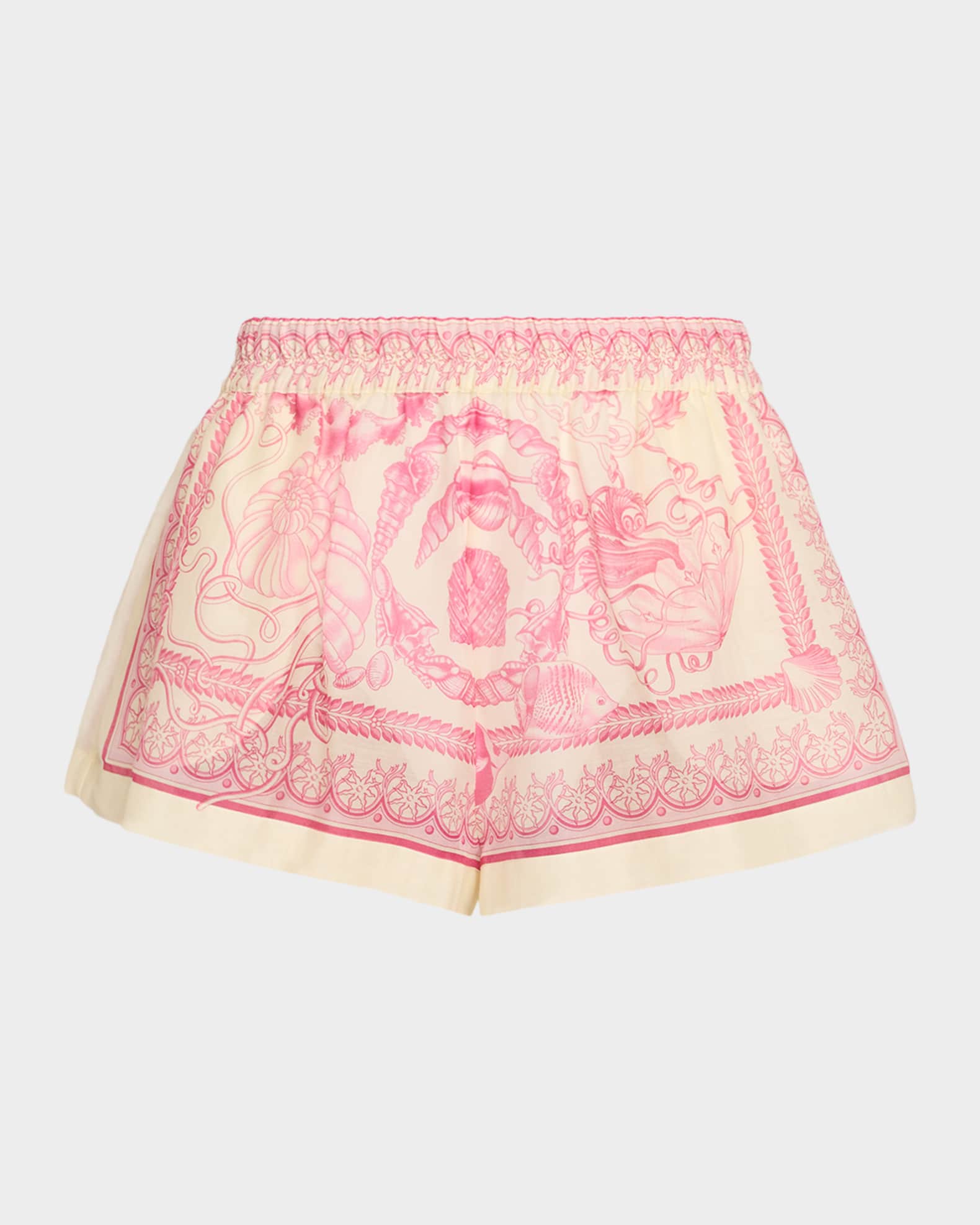 Barocco Cotton-Silk Voile Coverup Shorts 0