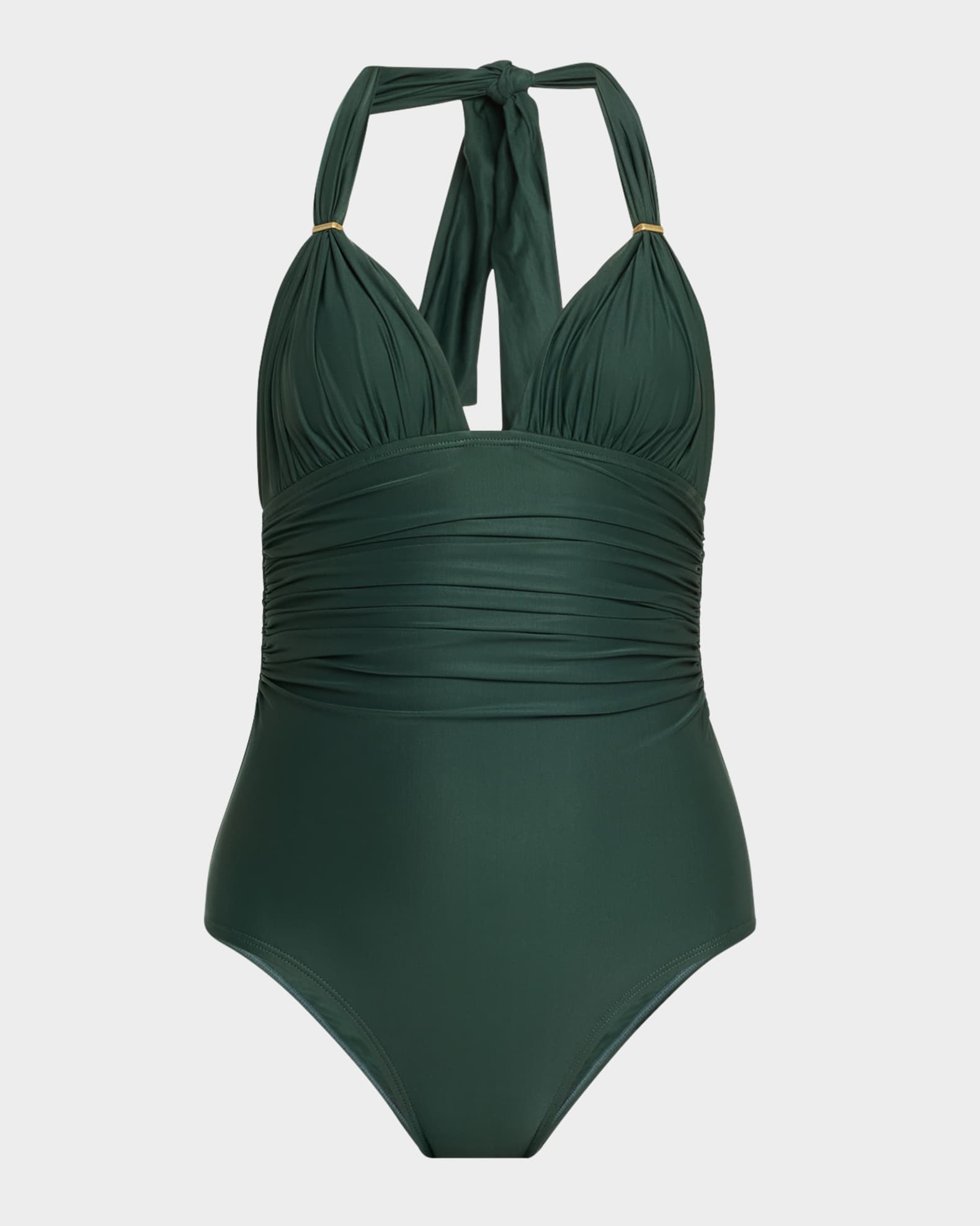 ブラジリアン ワンピース 水着 Lenny Piping OP One piece swimsuits Pine Adj-Halter Op - Brand Lenny Niemeyer