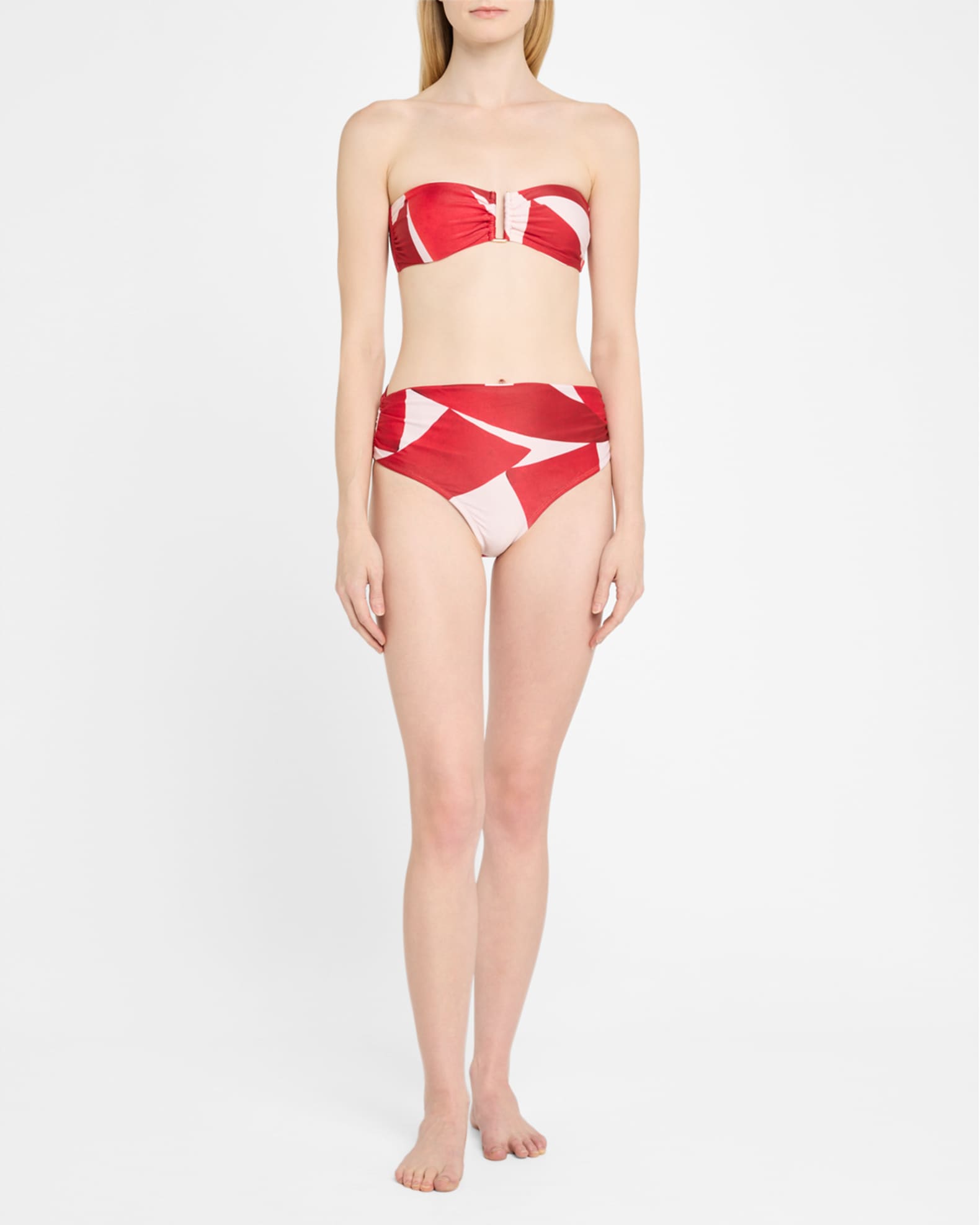 Ruched High-Waist Bikini Bottoms 1