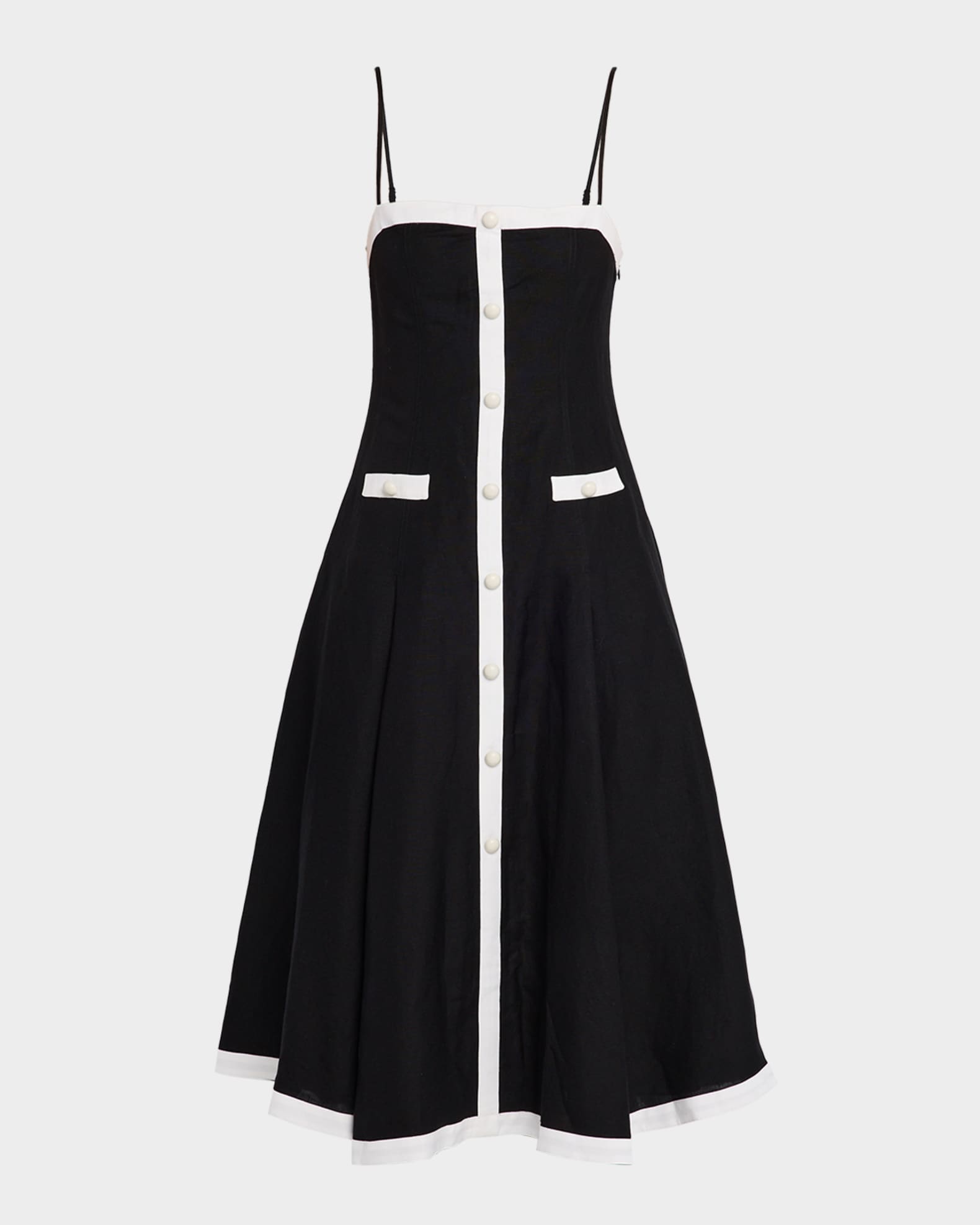 Cordelia Sleeveless Button-Front Midi Dress 0