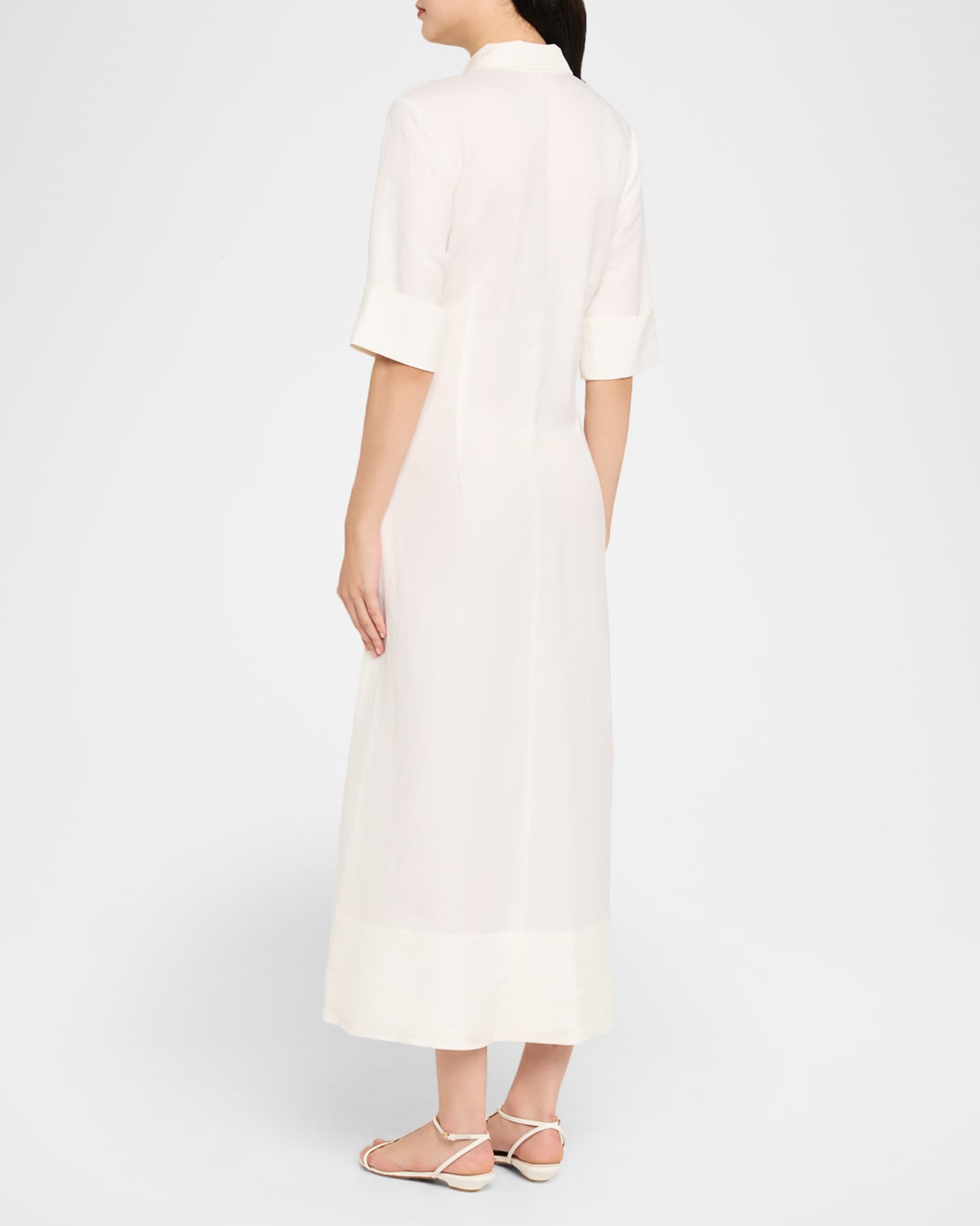 a-line dress wedding Satin A-Line Square Neck White Modest Wedding Dress WD737 Custom Size / White main image 1