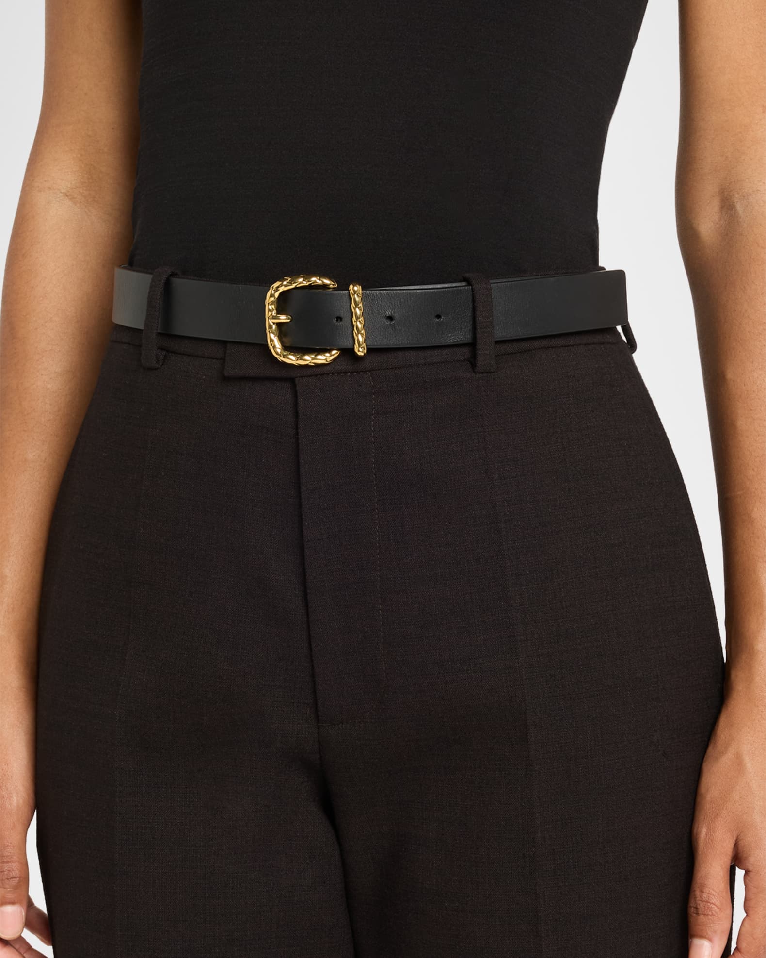 Bottega Veneta Coaxial Leather Belt | Neiman Marcus