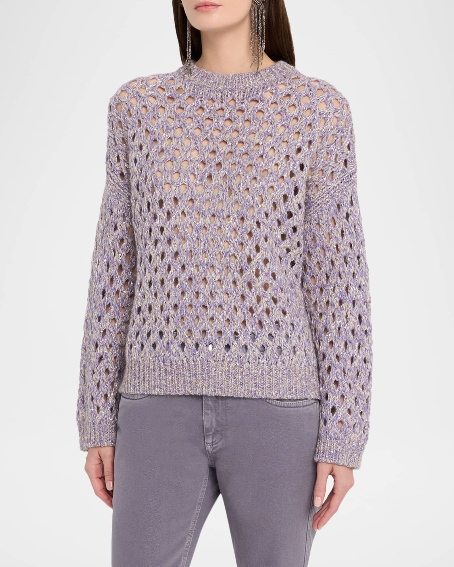 BRUNELLO CUCINELLI☆セーター☆最終価格！ Brunello Cucinelli Sparkling Cashmere Mohair Crewneck Sweater