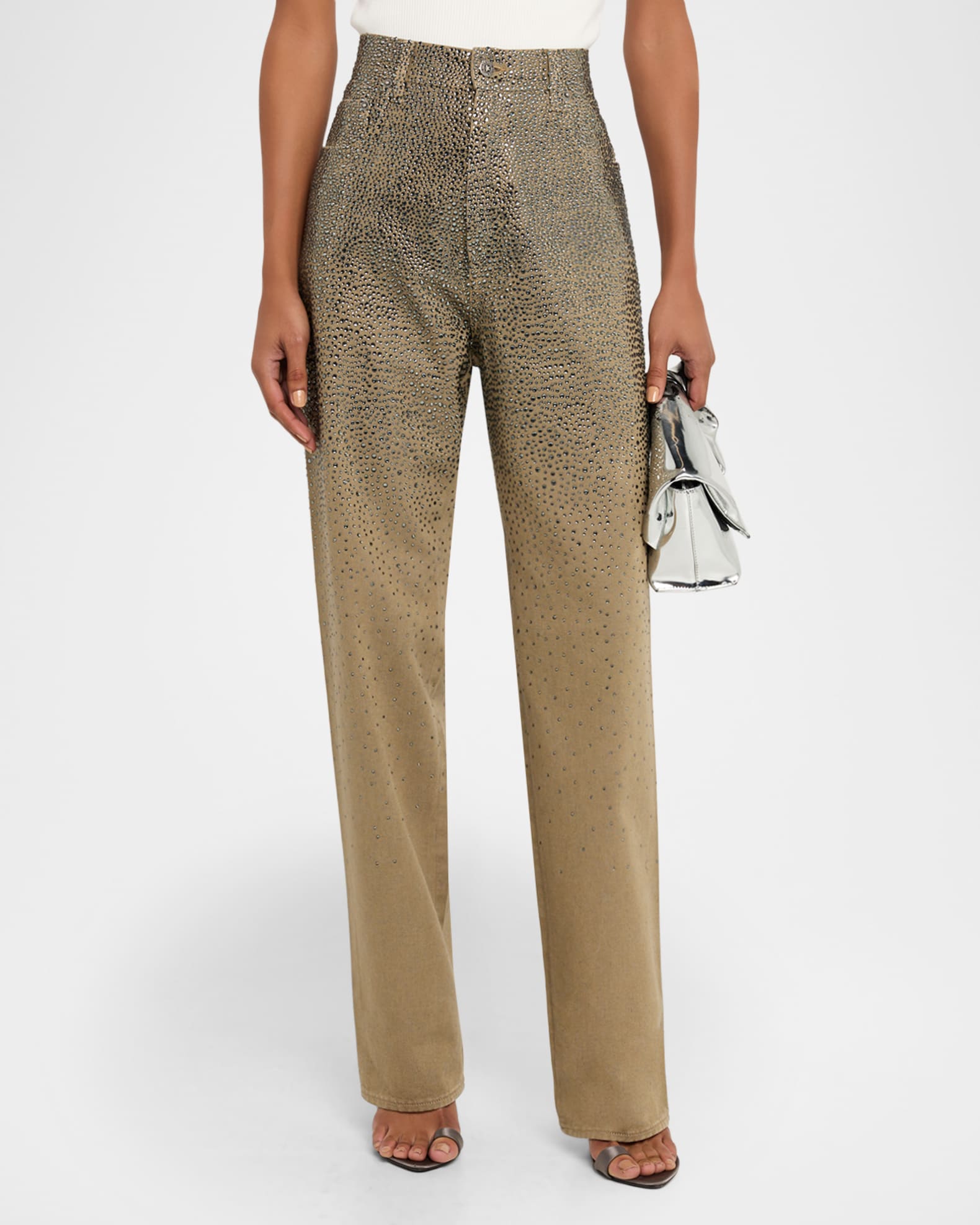 Golden Goose Journey Loose-Fit Swarovski Crystal Pants | Neiman Marcus