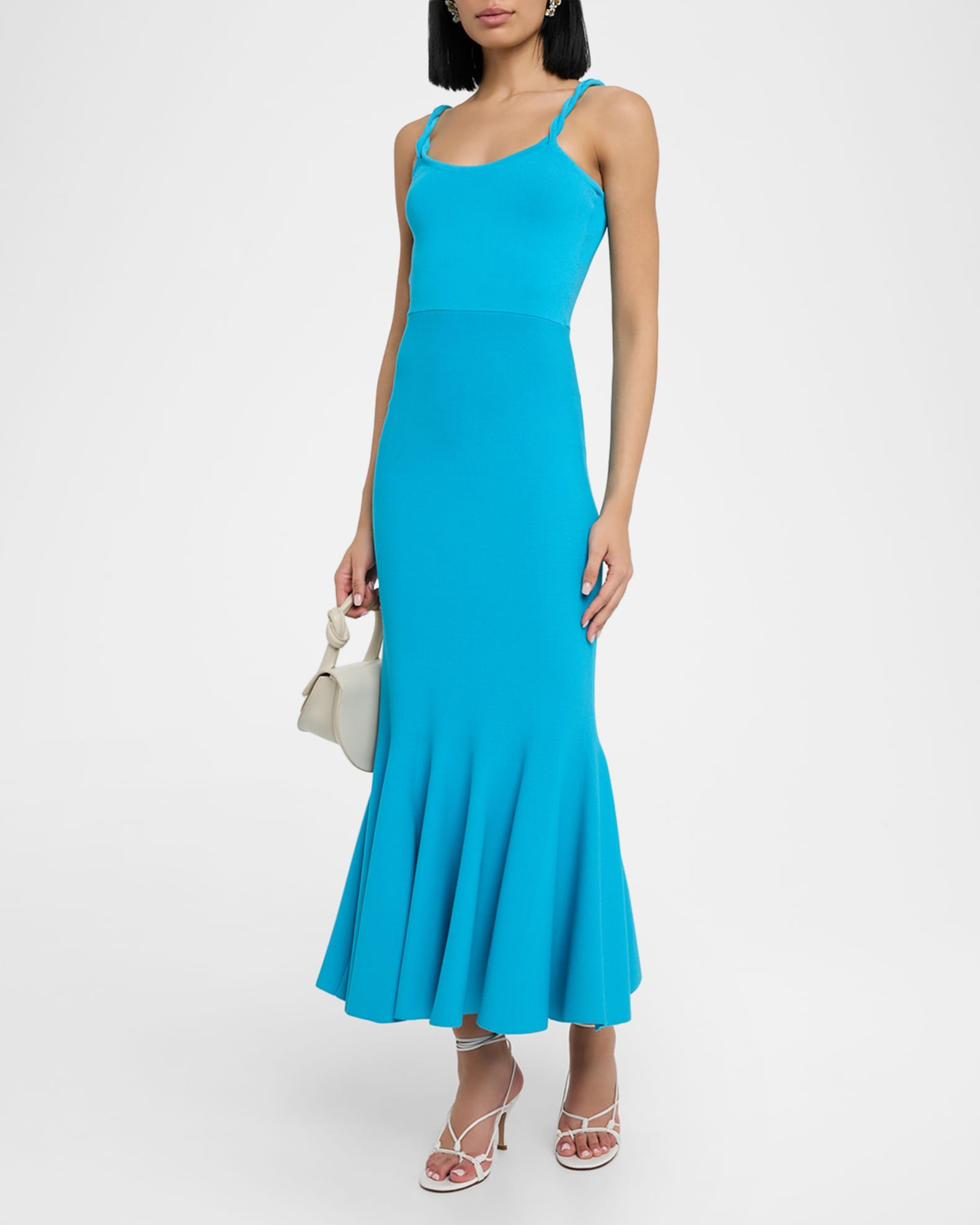 Tess Sleeveless Flounce Knit Midi Dress 1