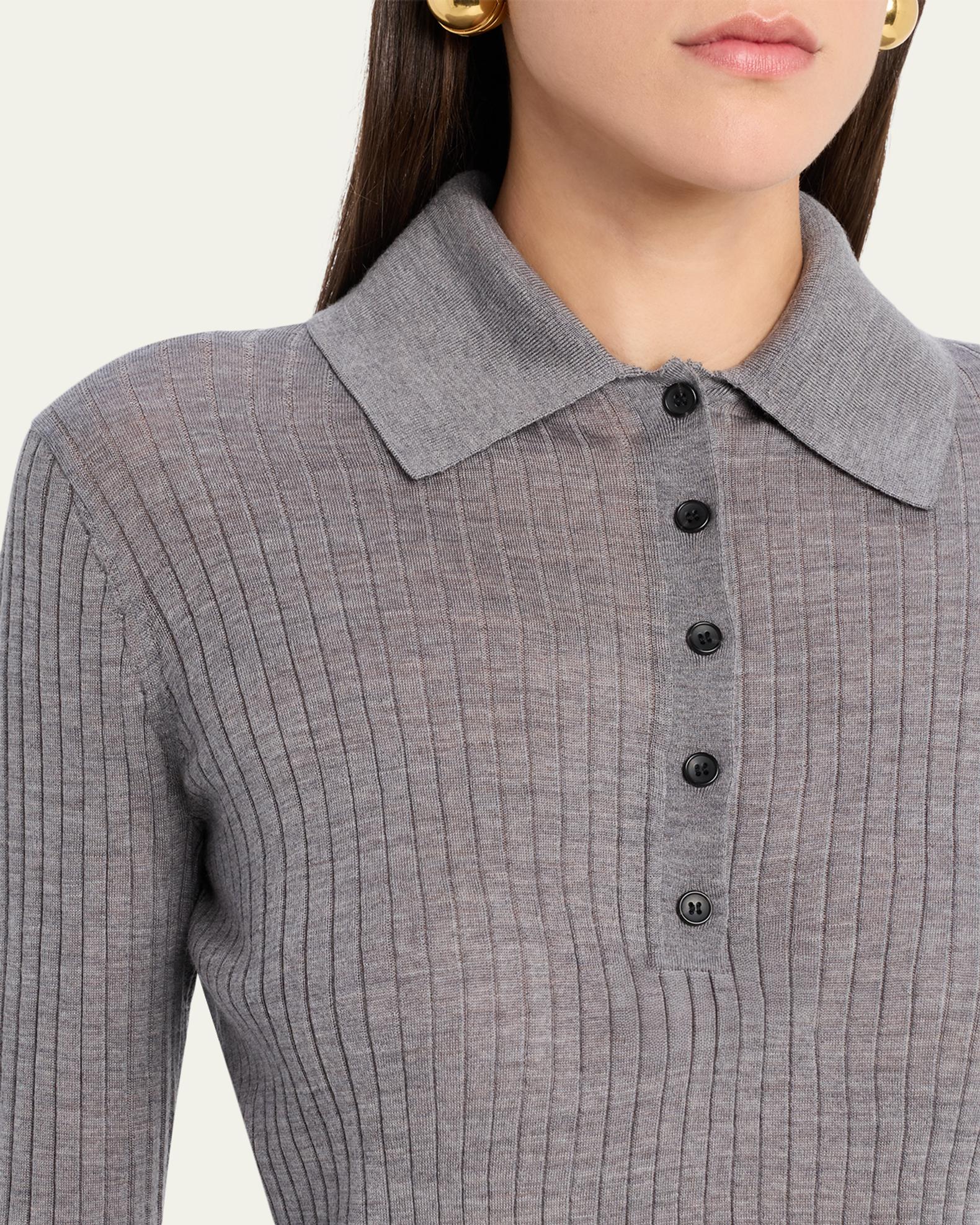 A.L.C. Alex Long-Sleeve Ribbed Wool Top | Neiman Marcus