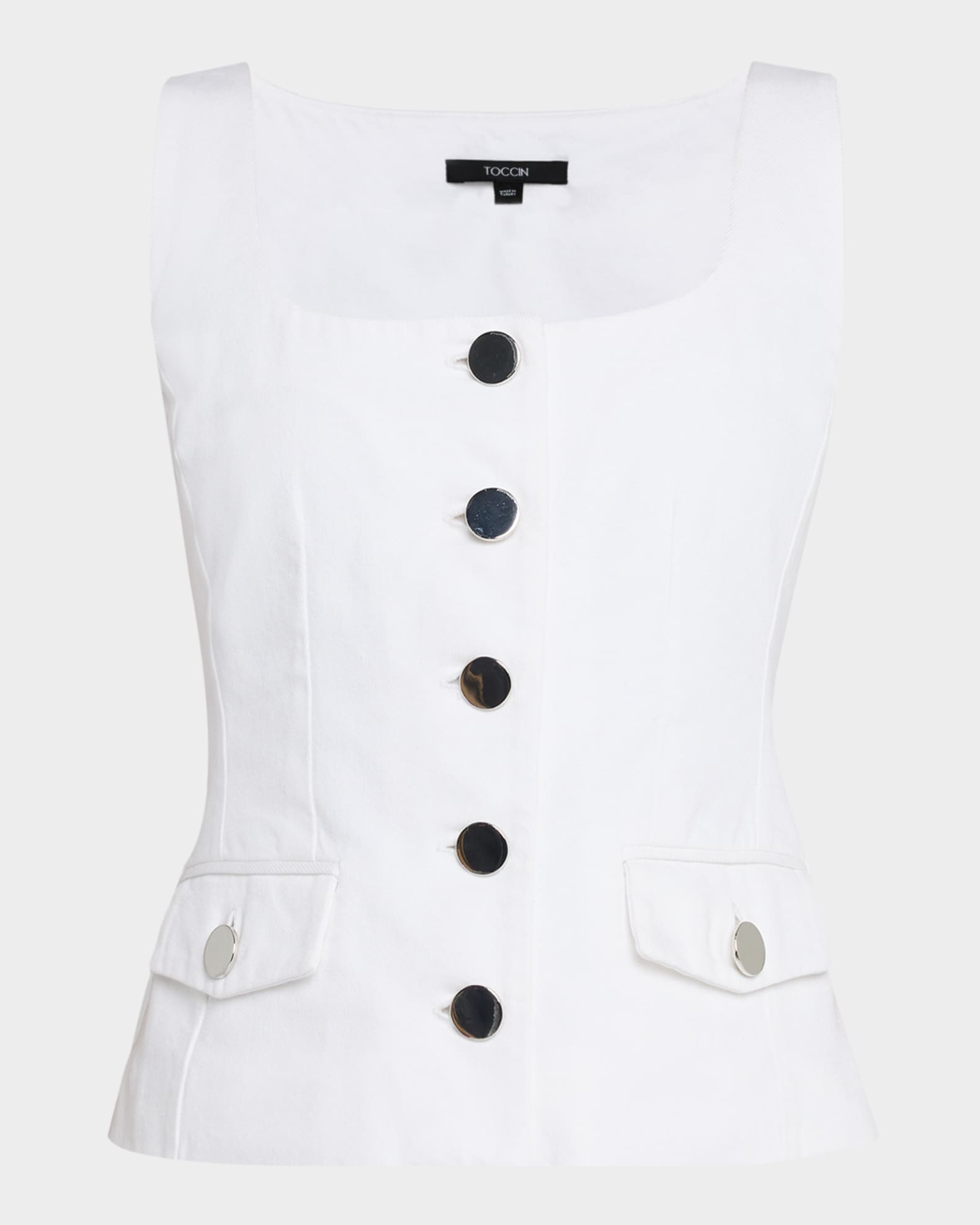 Georgia Scoop-Neck Denim Vest 0