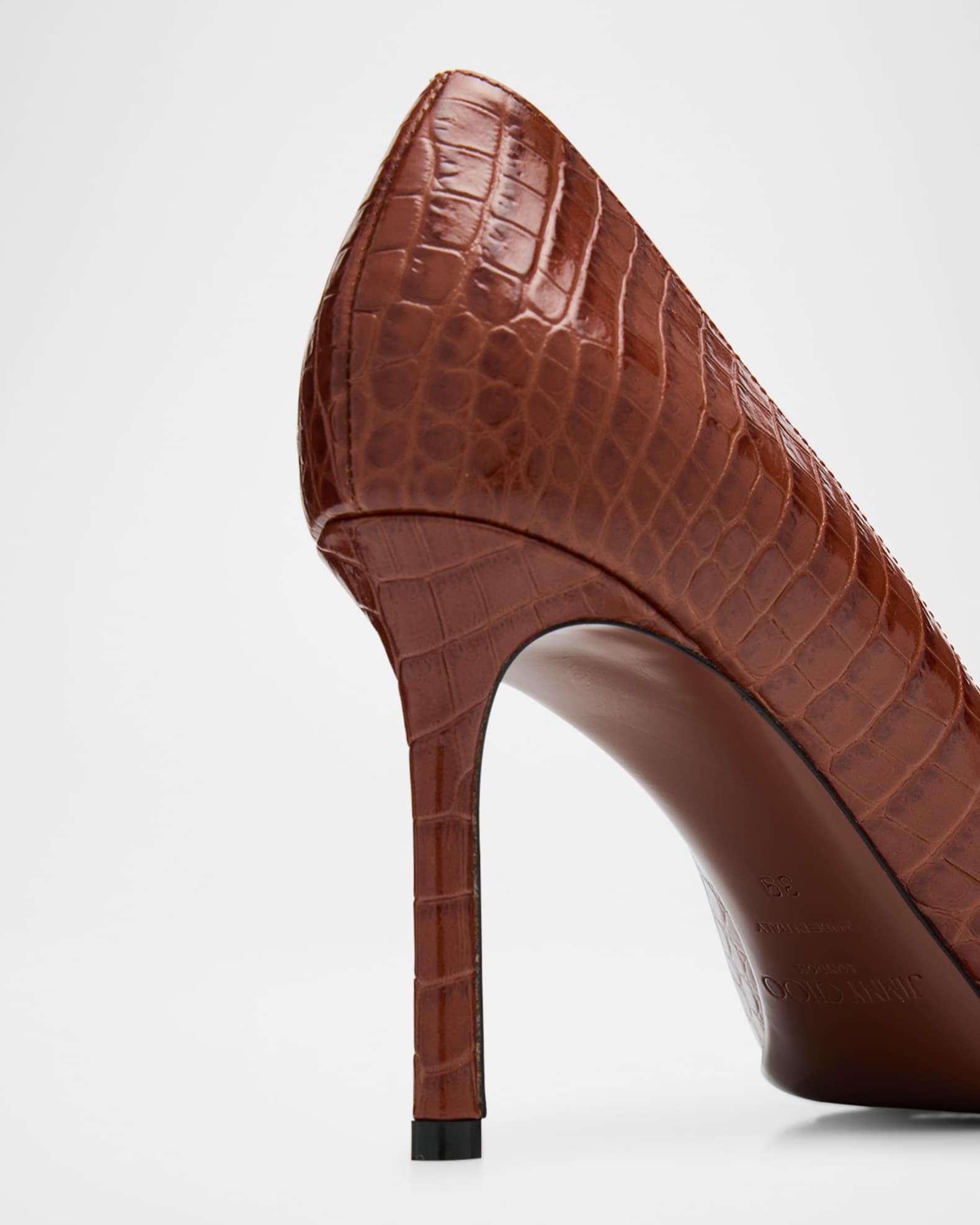 Jimmy Choo Romy 85 Croc-Embossed Leather Pumps | Neiman Marcus