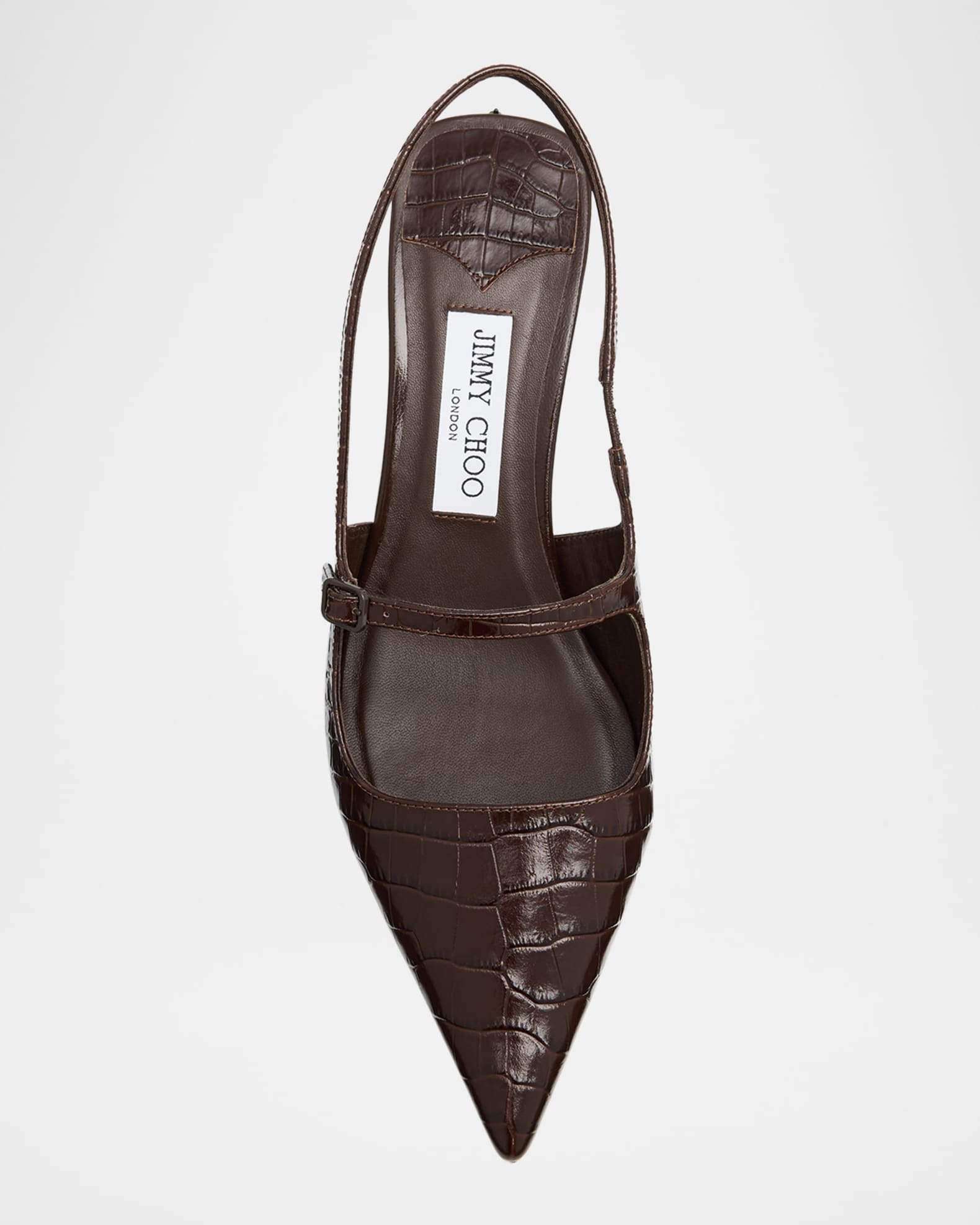 Jimmy Choo Didi 45 Croc-Embossed Leather Slingback Pumps