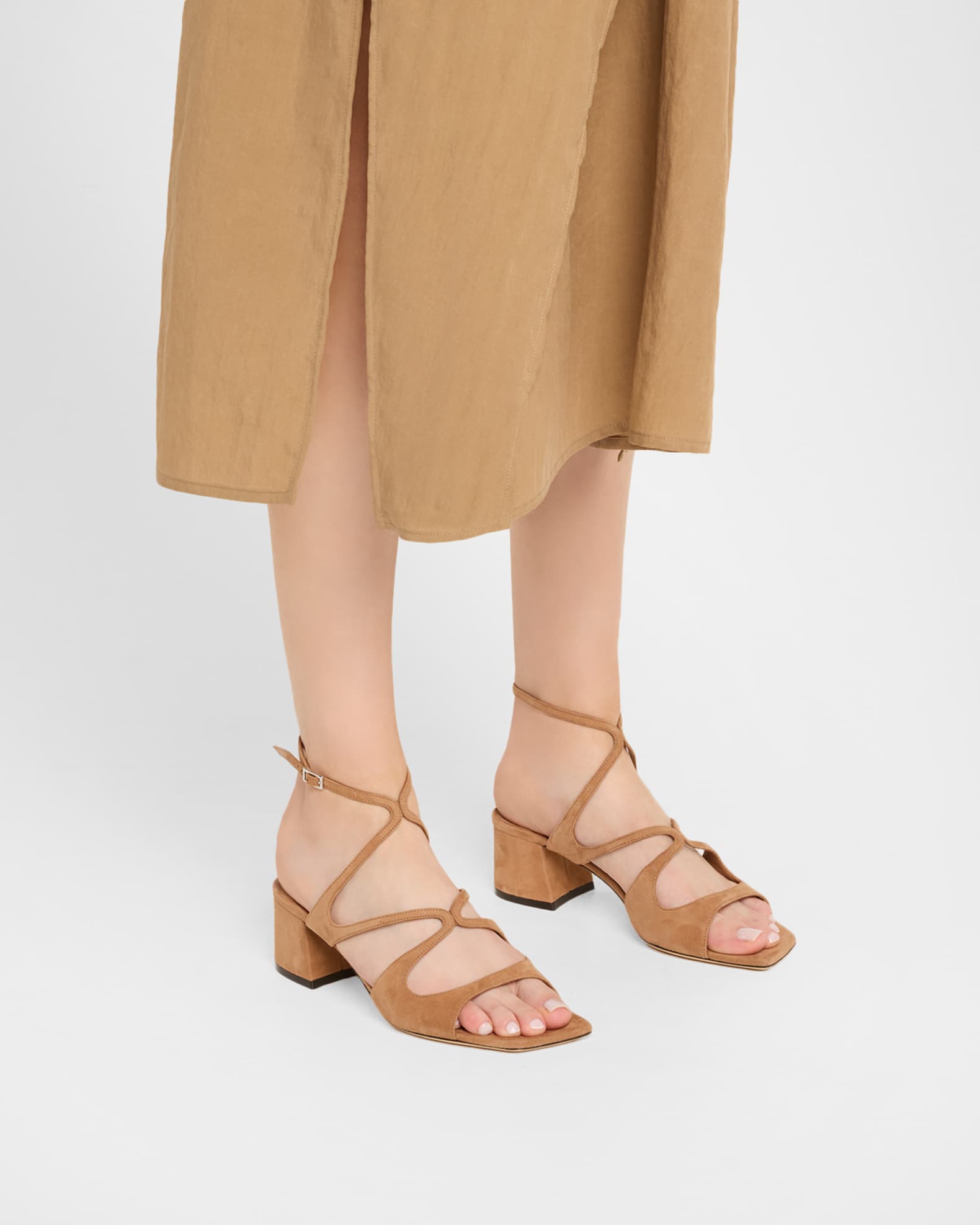 JIMMY CHOO Azilia 45 スエードストラップサンダル Azilia 45 |Chocolate Suede Strappy Sandal | JIMMY CHOO