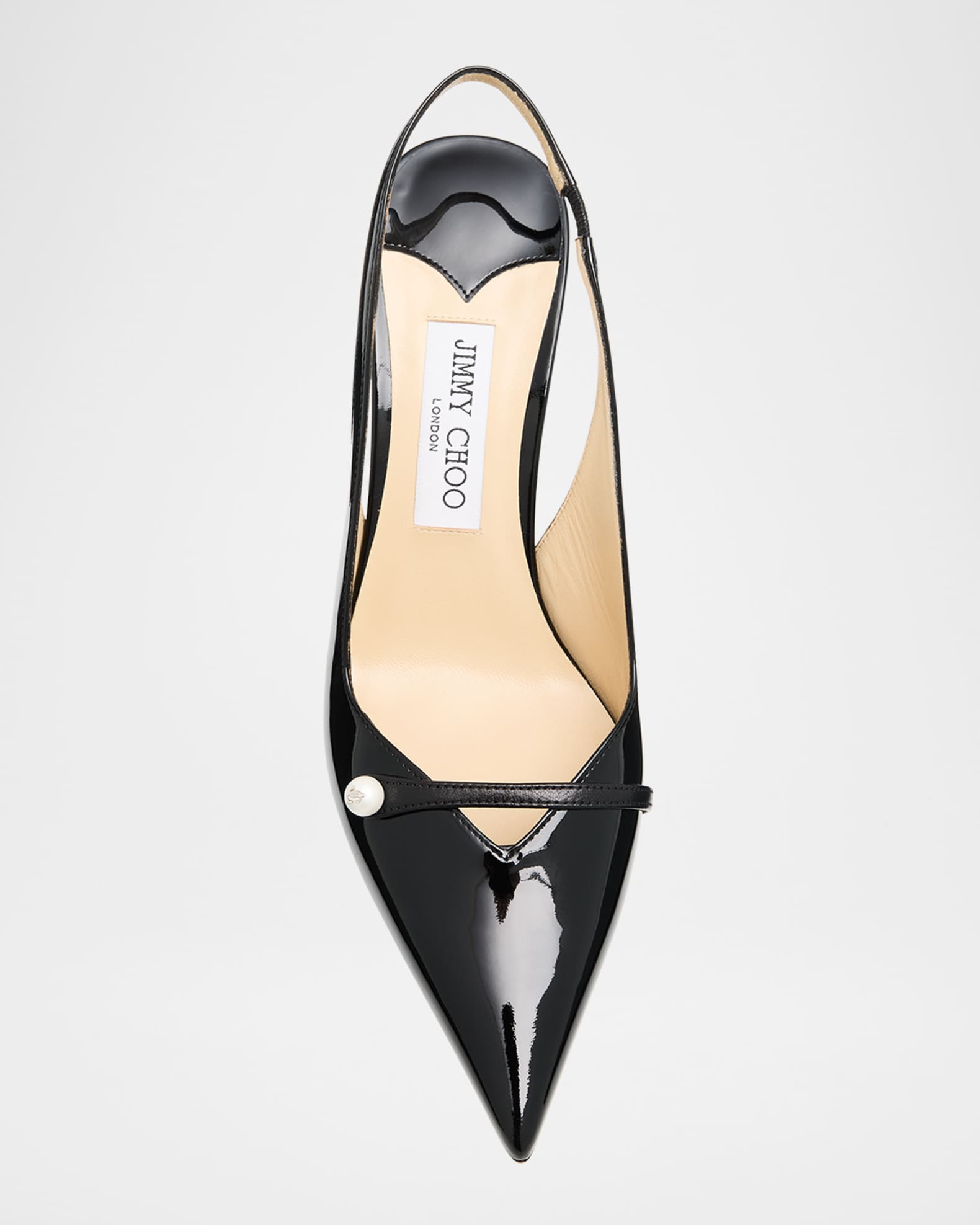Jimmy Choo Amita 85 Patent Nappa Leather Slingback Pumps