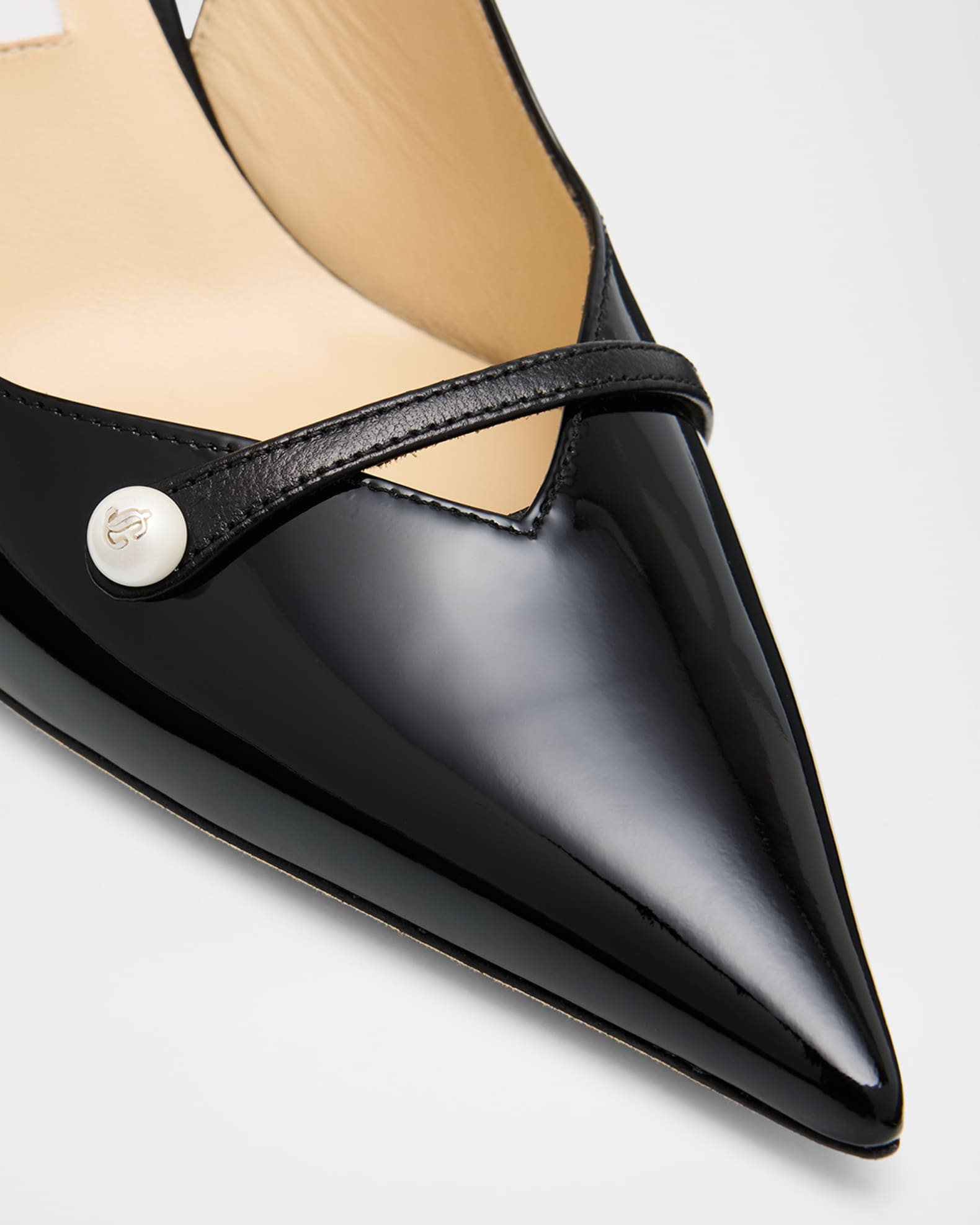 Jimmy Choo Amita 85 Patent Nappa Leather Slingback Pumps