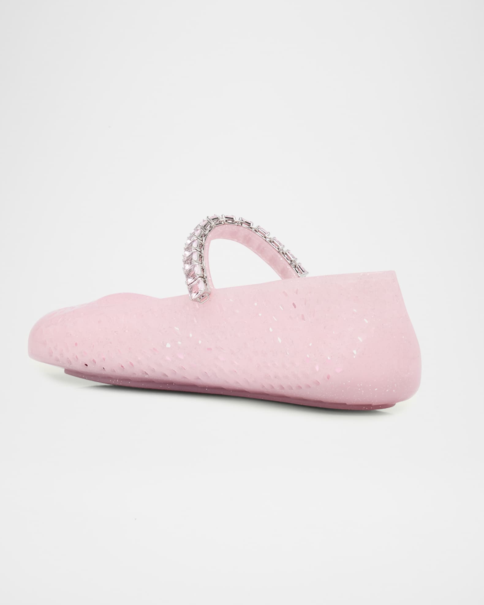 Jimmy Choo The Jelly Glitter Crystal-Strap Ballerina Flats