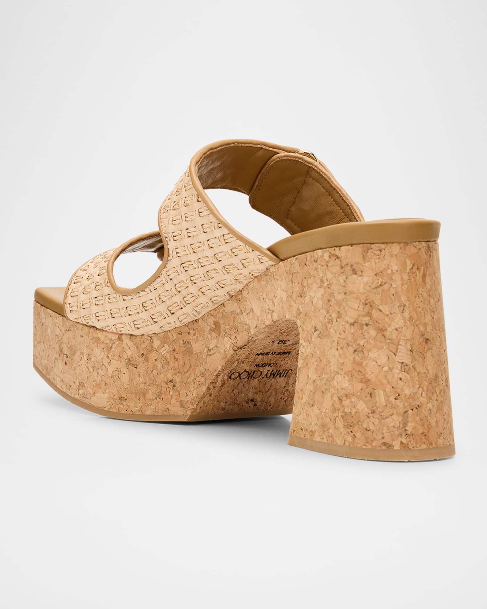 【完売必至】Jimmy Choo Fayence 95 プラットフォームミュール Fayence 95 platform mules in neutrals - Jimmy Choo | Mytheresa