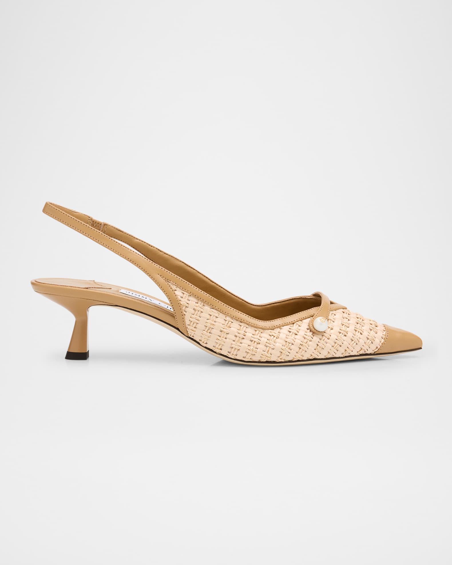 Amita 45 Raffia Slingback Pumps 0