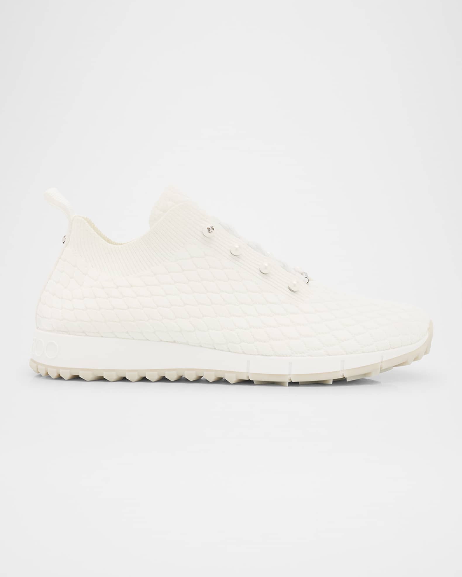 Veles Cotton Knit Pearly Stud Sneakers 0