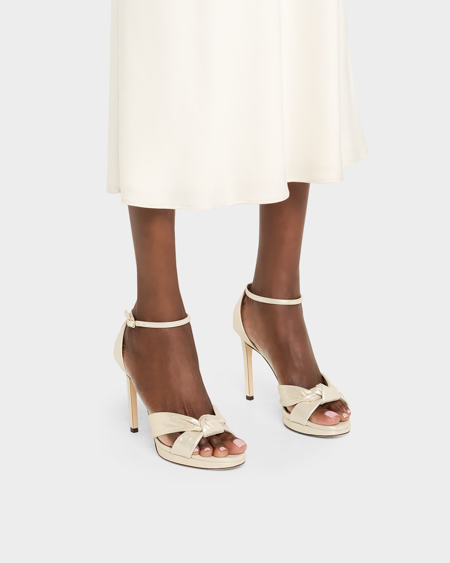 Jimmy Choo Rosie 100 Shimmer Suede Sandals | Neiman Marcus