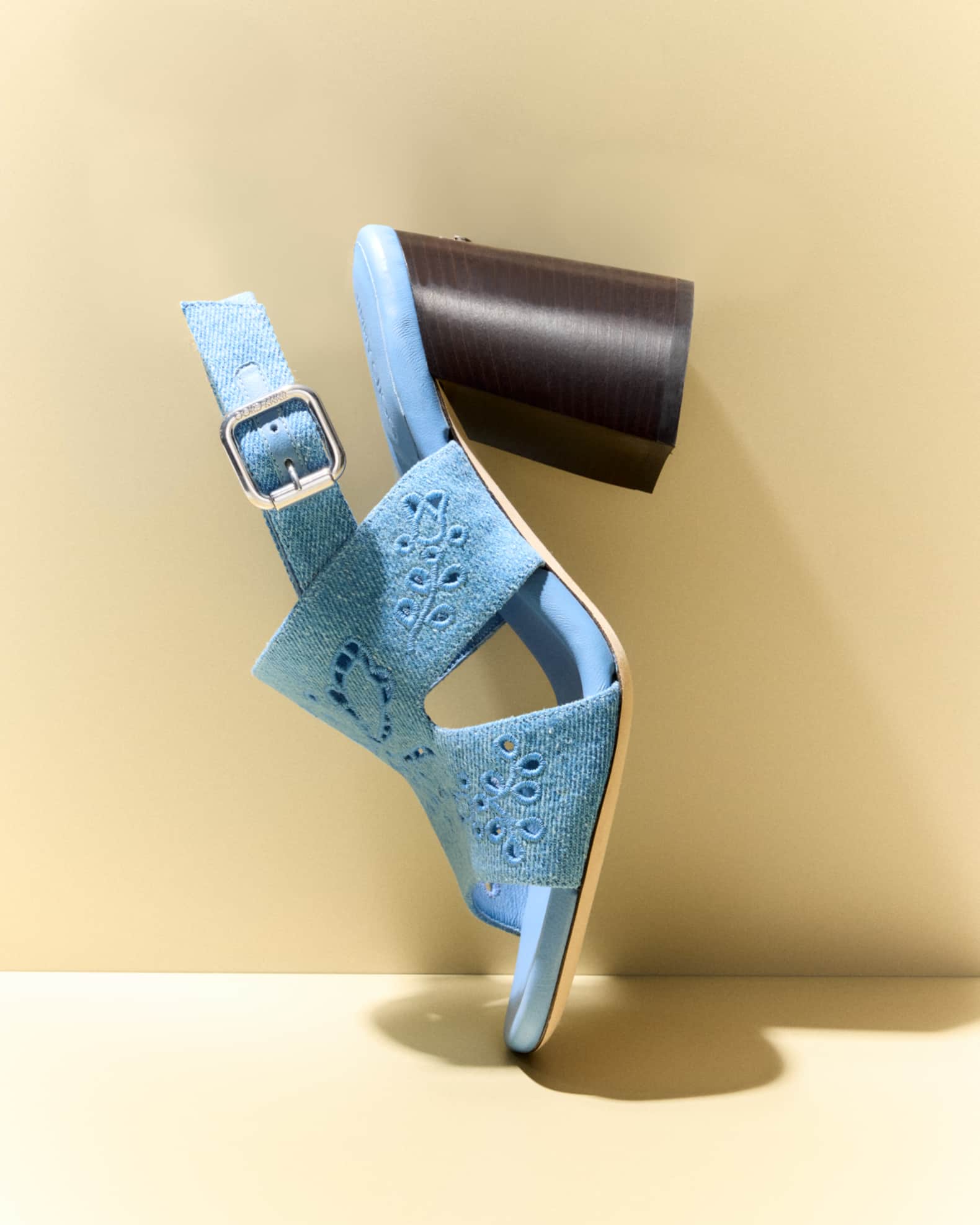 Jimmy Choo Anaise 85 Denim Embroidered Sandals | Neiman Marcus