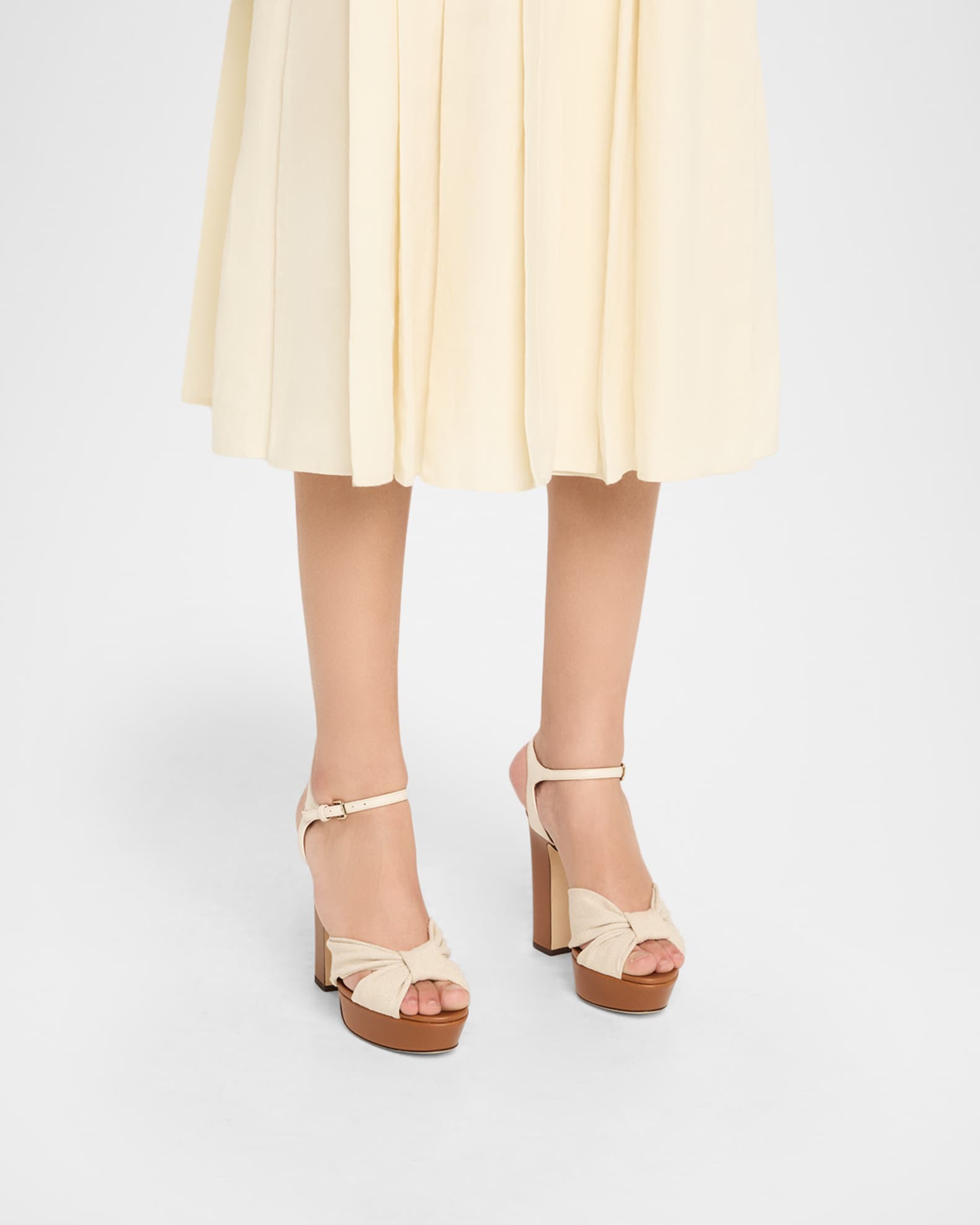 Heloise 120 Vacchetta Ankle-Strap Platform Sandals 1