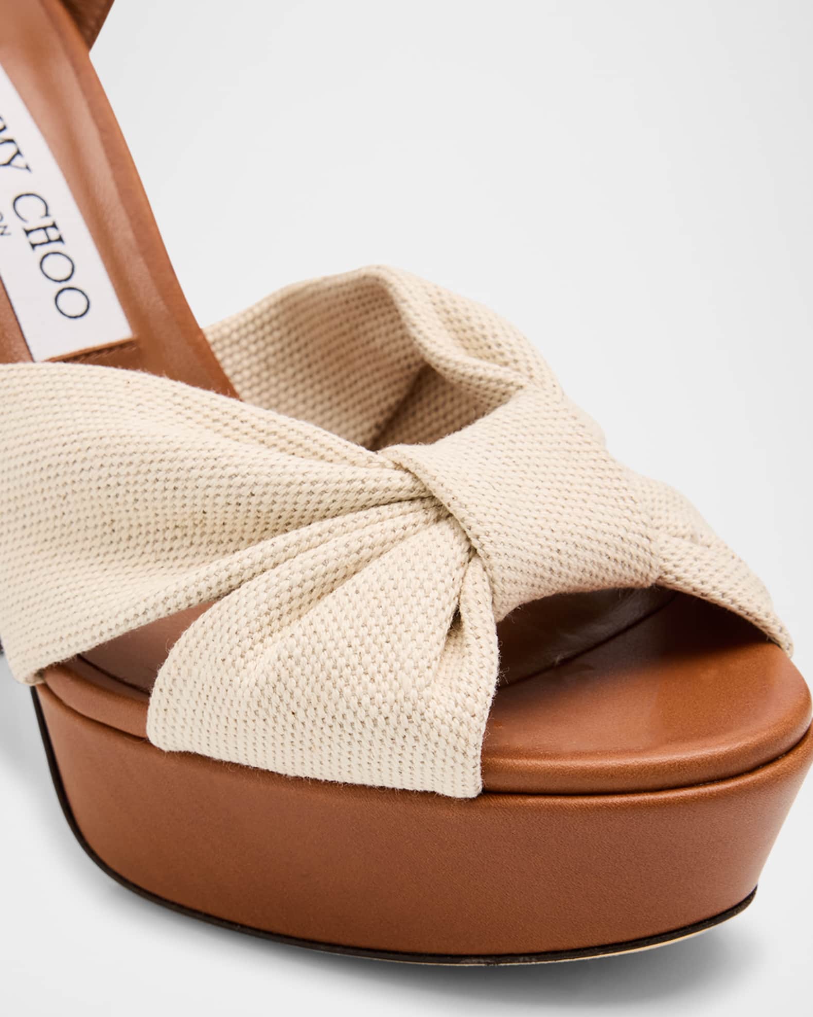 Jimmy Choo Heloise 120 Vacchetta Ankle-Strap Platform Sandals