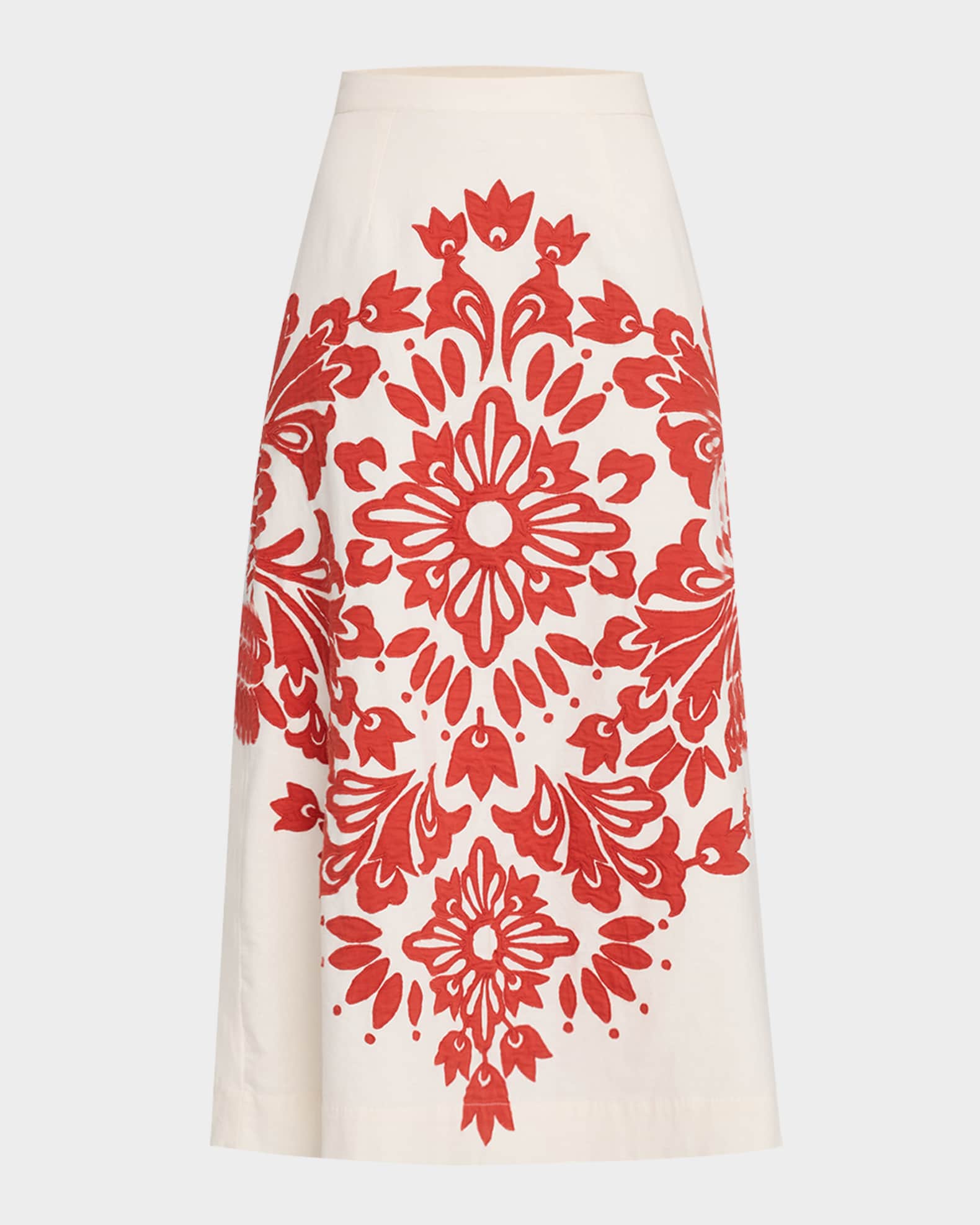 Liliana Appliqué Midi Skirt 0