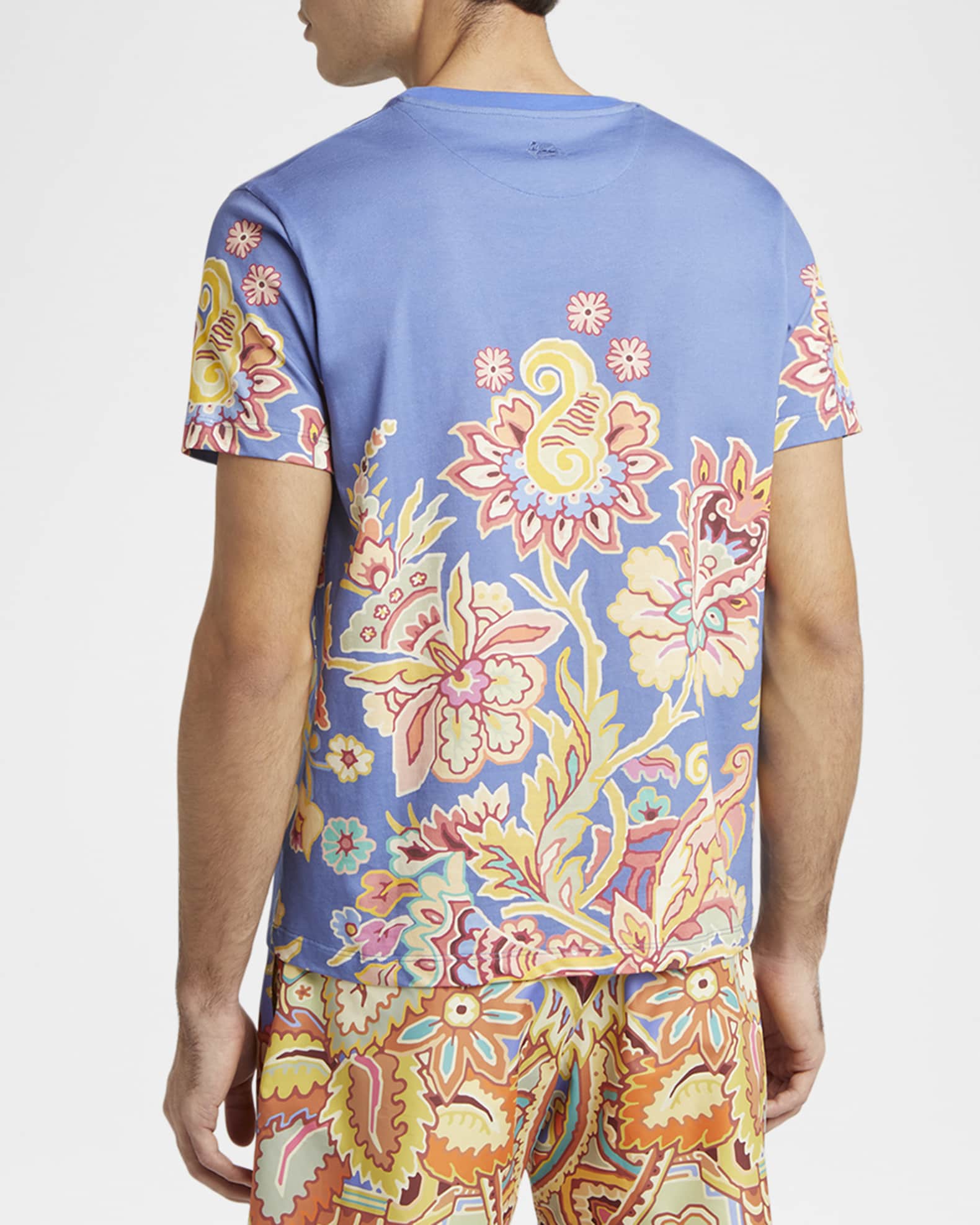 Etro Men's Floral Graphic Crewneck T-Shirt | Neiman Marcus