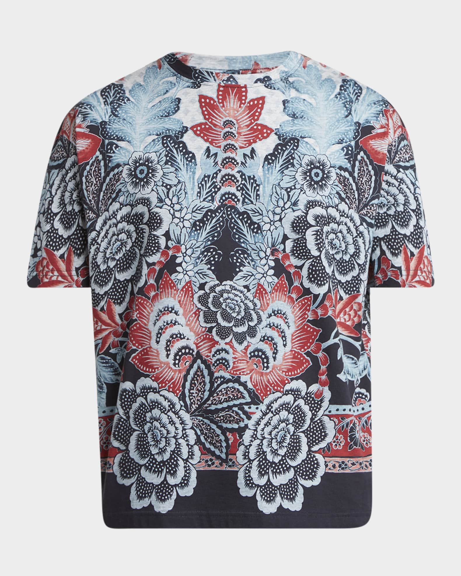 Men's Abstract Floral Crewneck T-Shirt 0
