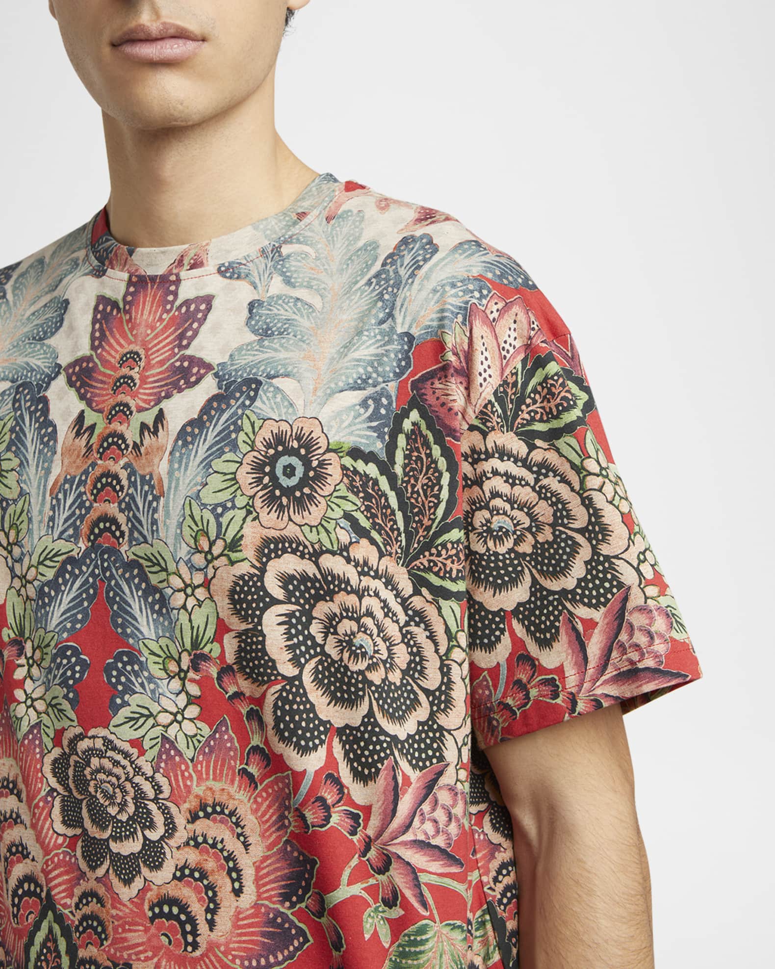 Etro Men's Abstract Floral Crewneck T-Shirt | Neiman Marcus