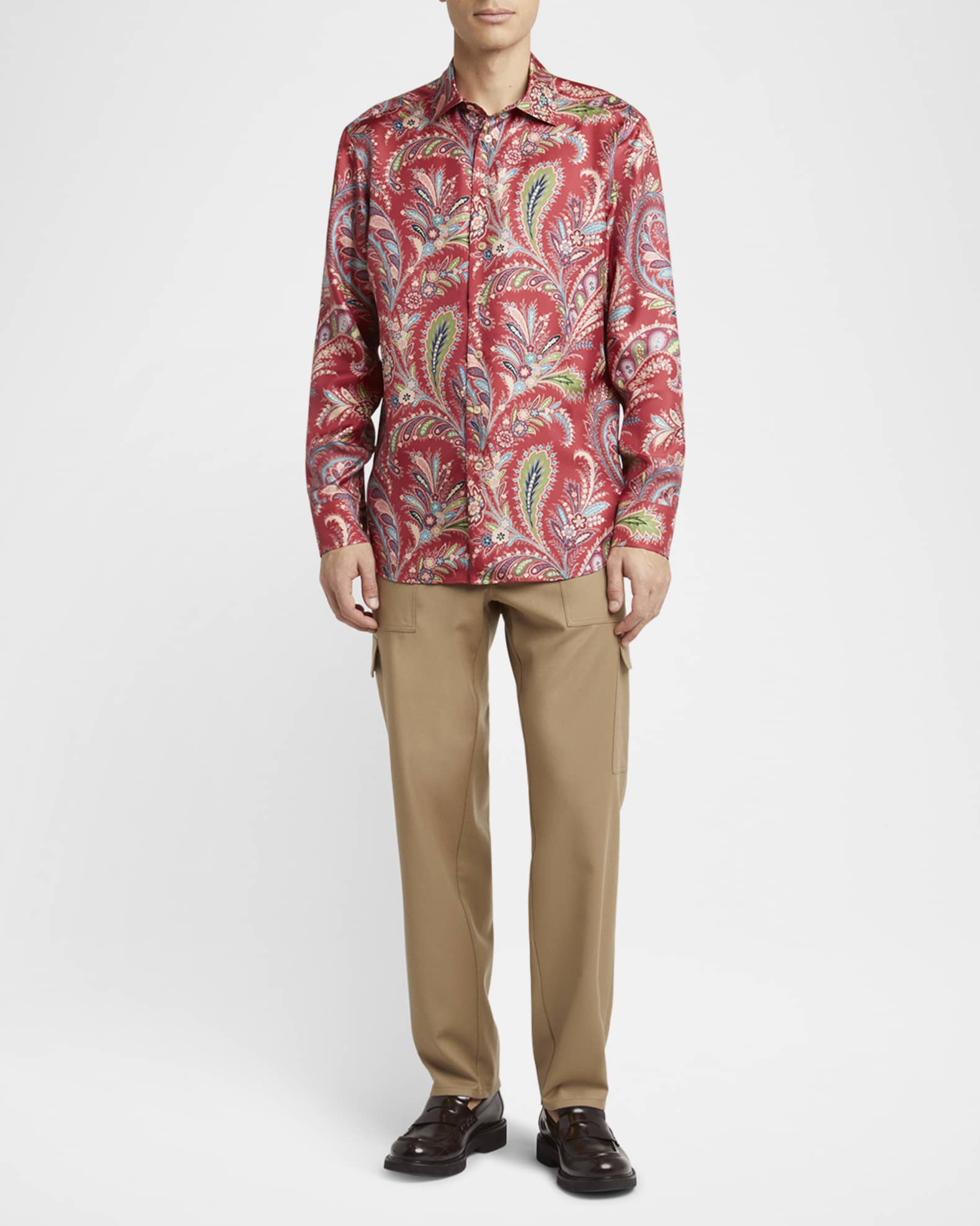 Tシャツ・カットソー ETRO Paisley print silk shirt Etro Men's Silk Paisley Sport Shirt | Neiman Marcus