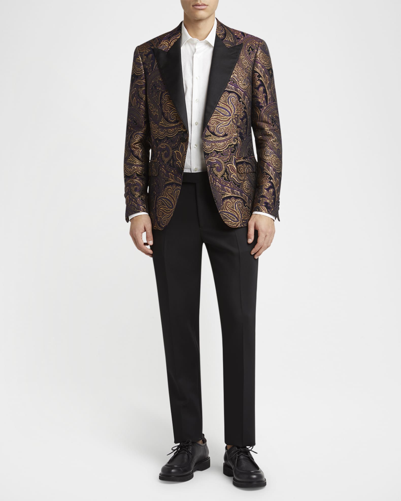 Men's Ornate Jacquard Peak-Lapel Evening Jacket 1