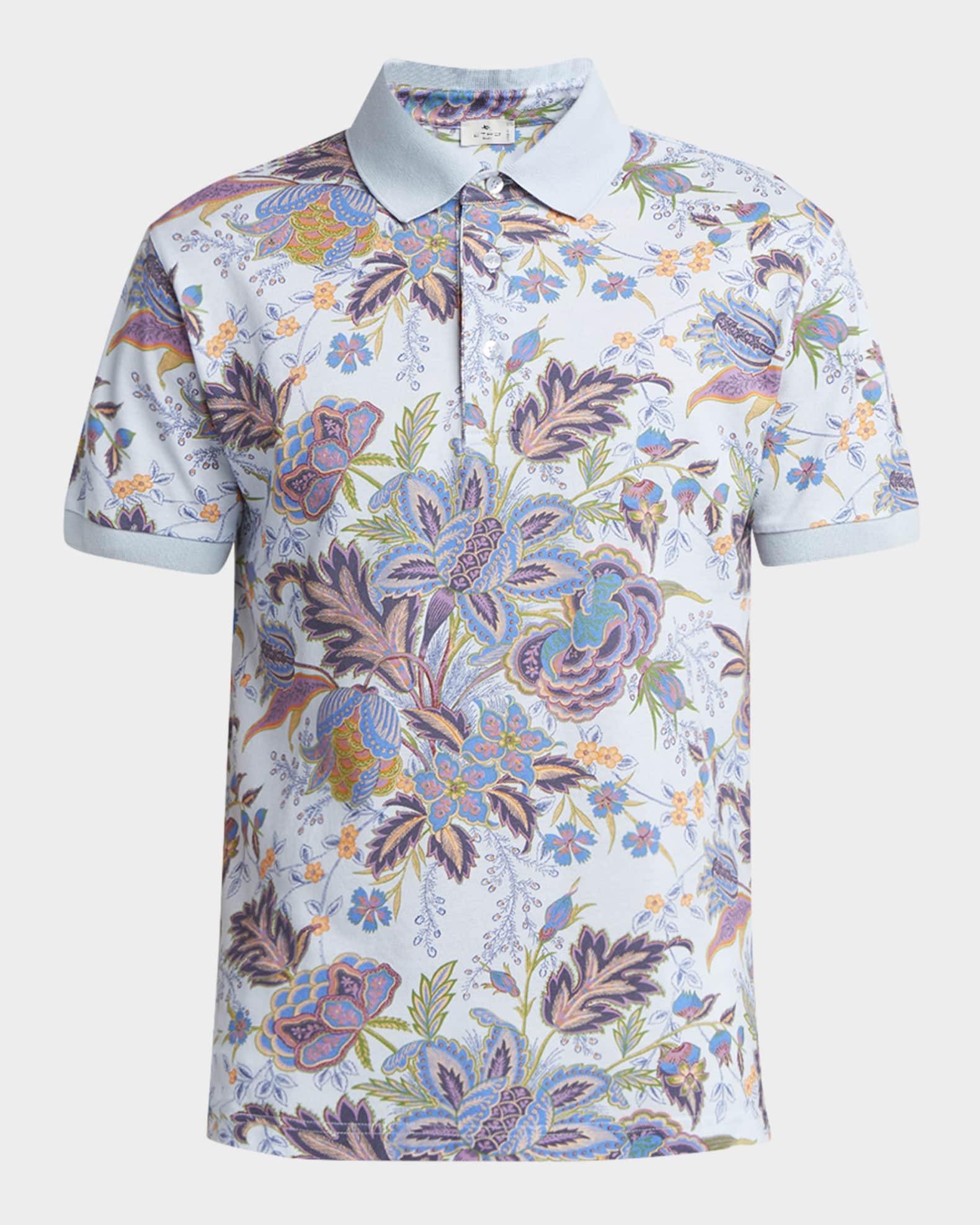 Men's Floral Palm Paisley Polo Shirt 0