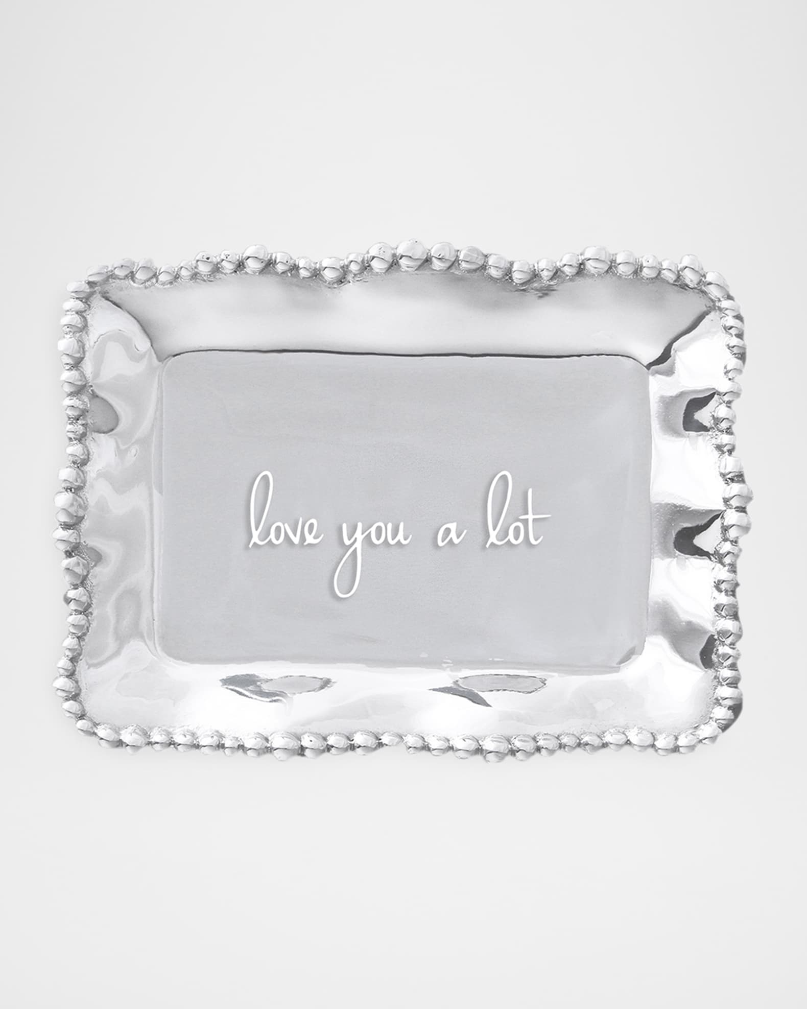 GIFTABLES Organic Pearl Rectangular Engraved Tray - love you a lot 0