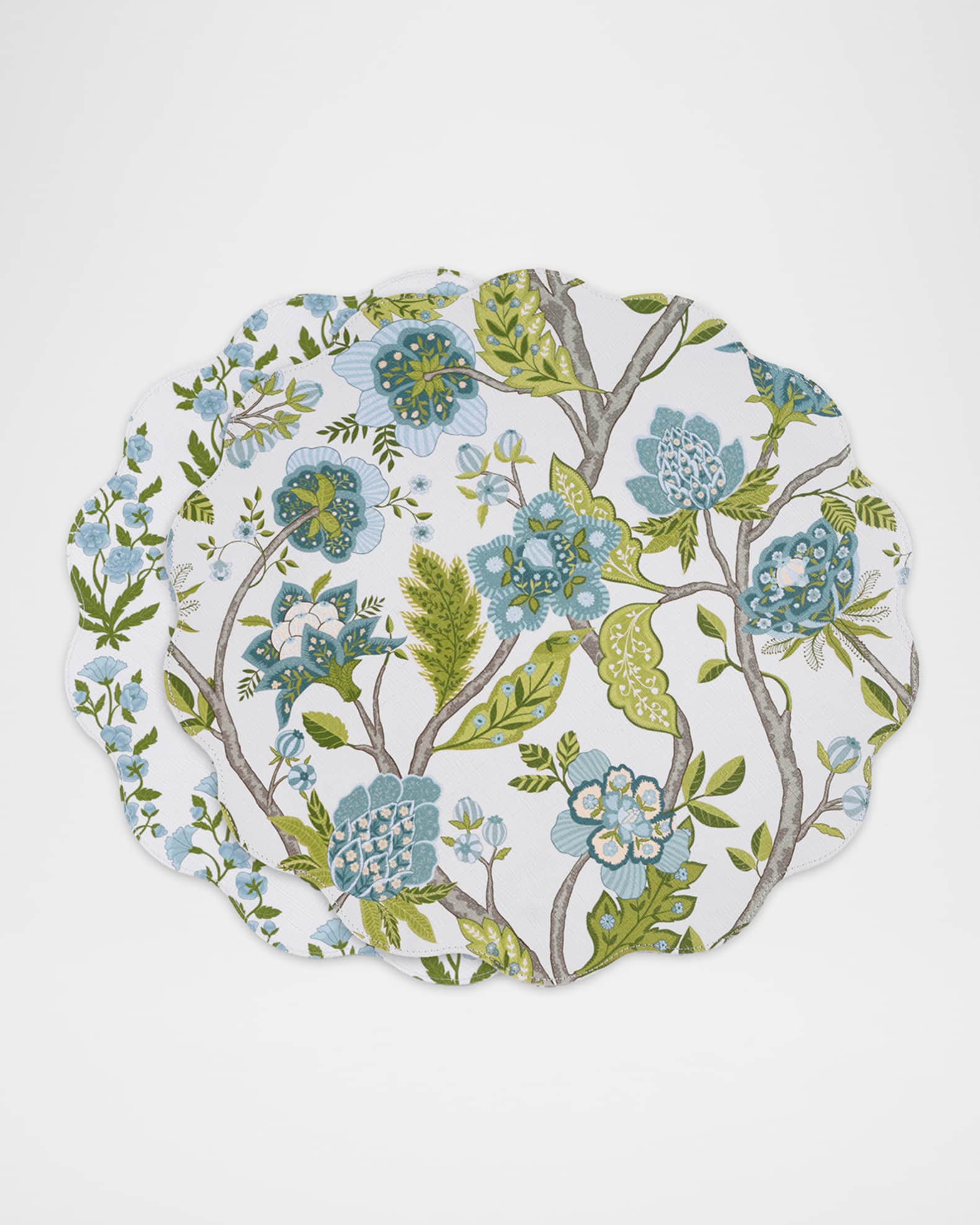 VIDA Blooms & Branches Reversible Round Placemats, Set of 4 0
