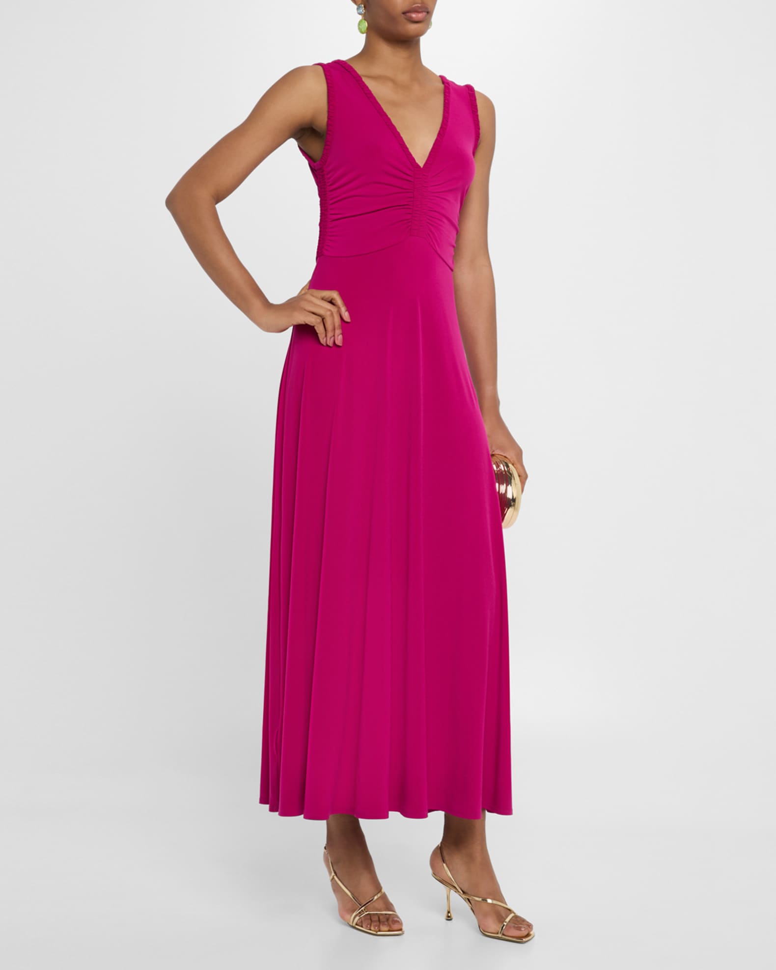 Derek Lam 10 Crosby Misha Matte Jersey Ruched Dress | Neiman Marcus