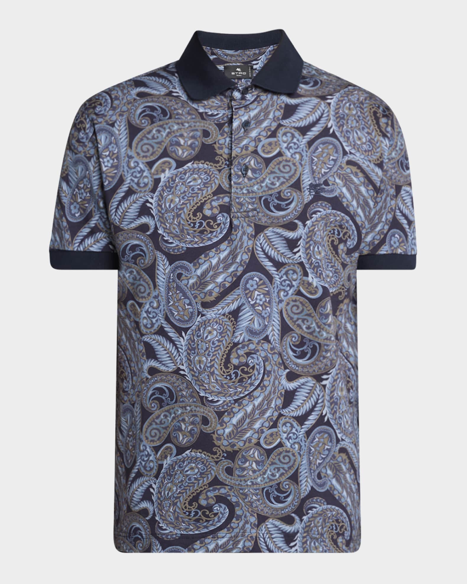 Men's Allover Paisley Polo Shirt 0