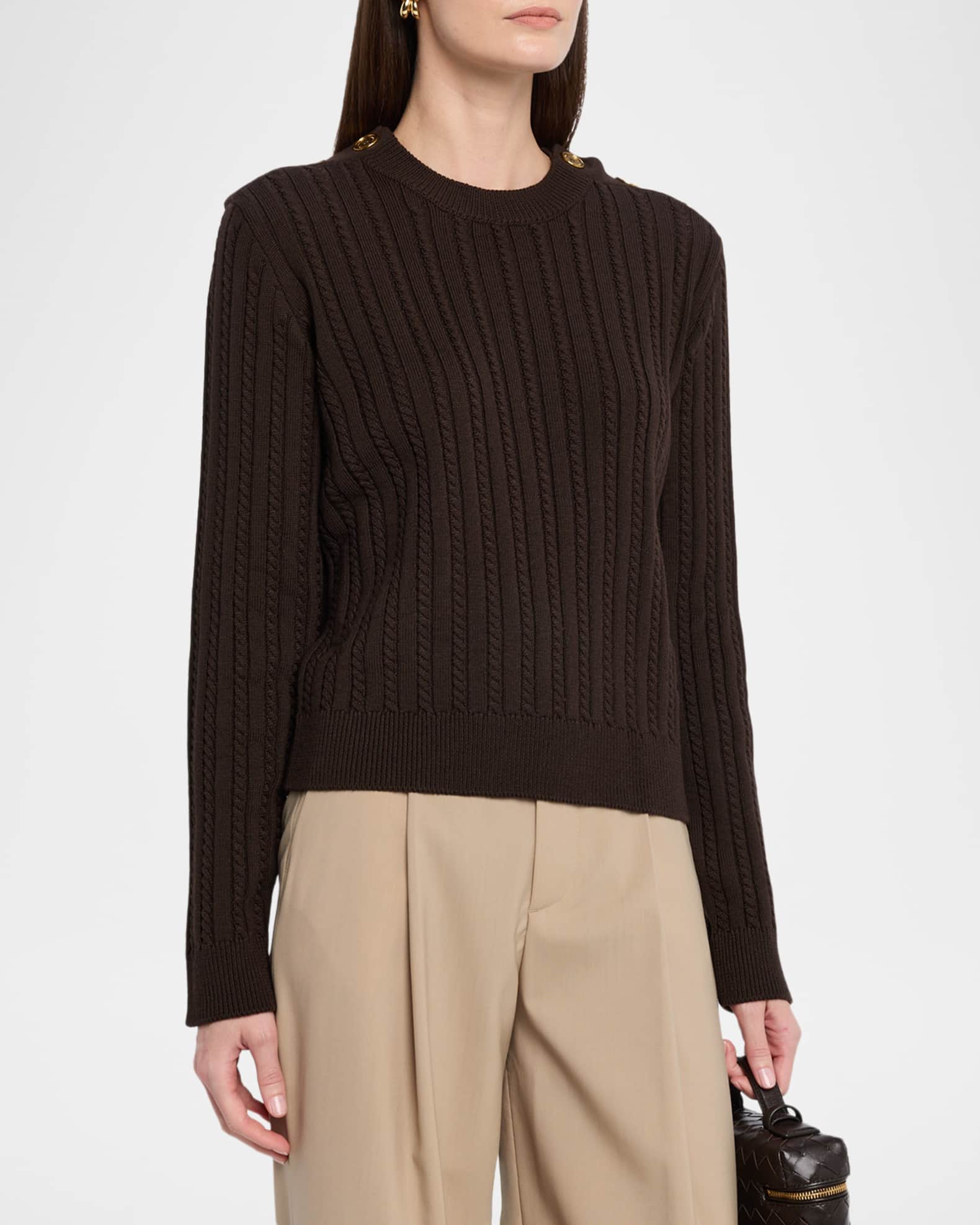 Classic Cable Knit Button Sweater