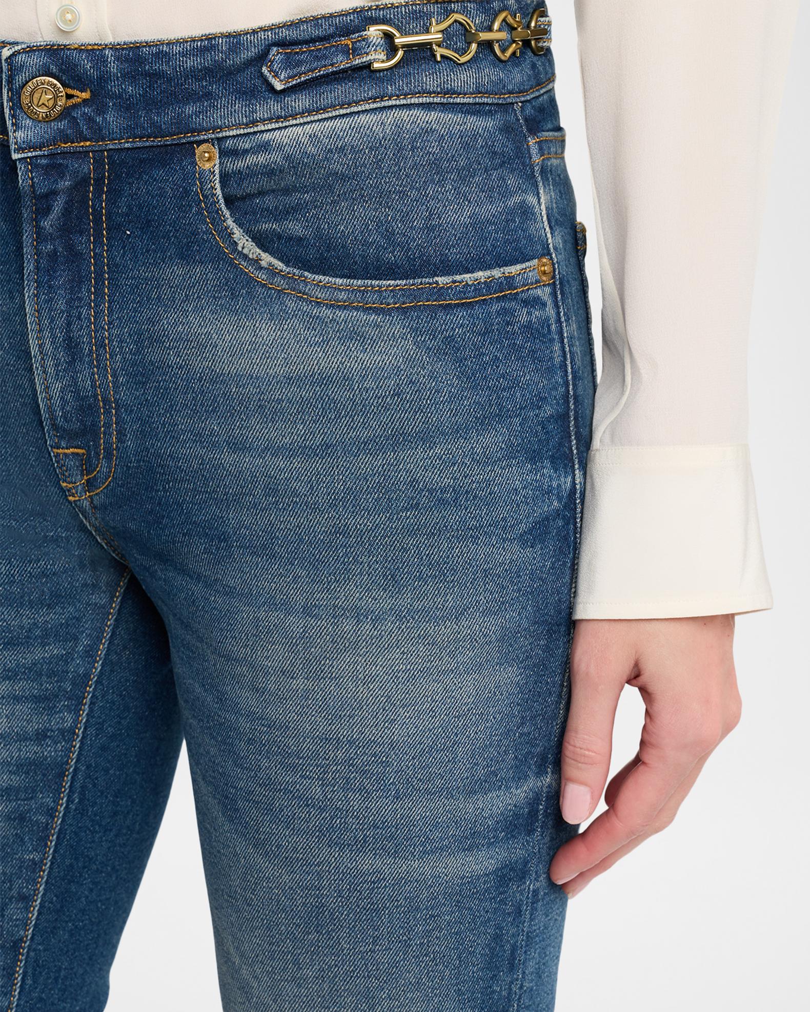 Ophelia Bootcut Jeans with Stretch - Denim Blue, White