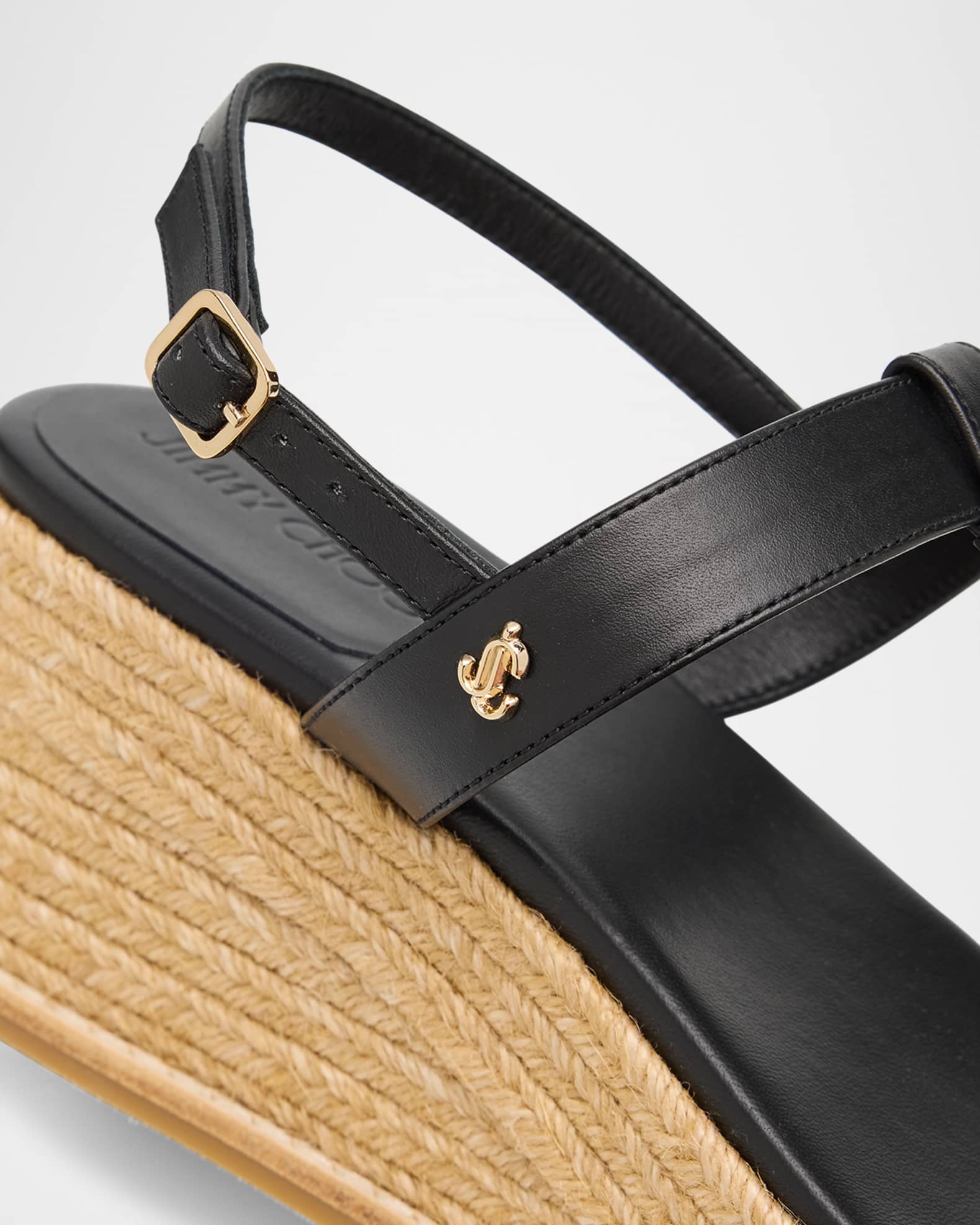 Jimmy Choo Theia 60 Vacchetta Wedge Sandals | Neiman Marcus