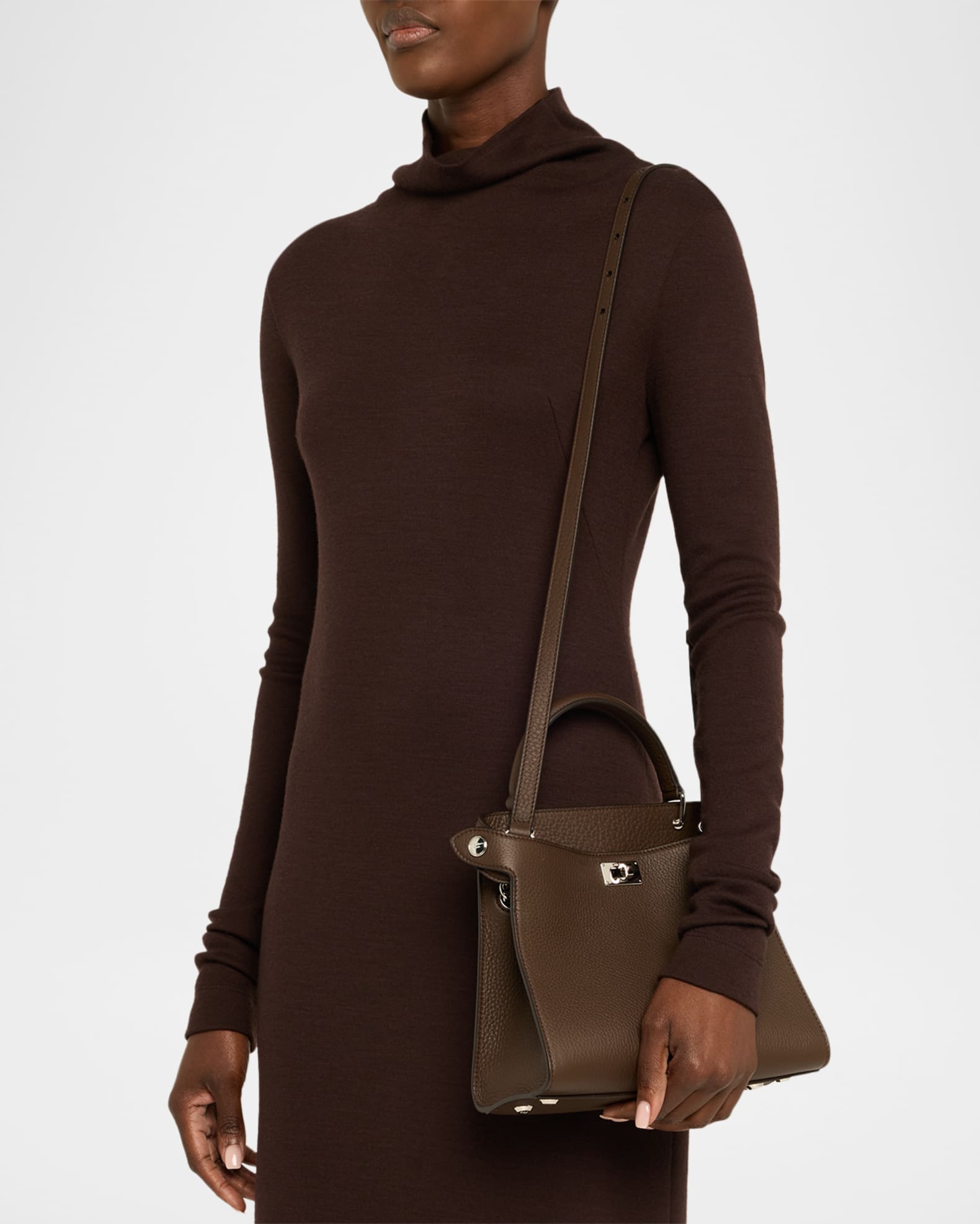Lutece Mini Grained Leather Top-Handle Bag