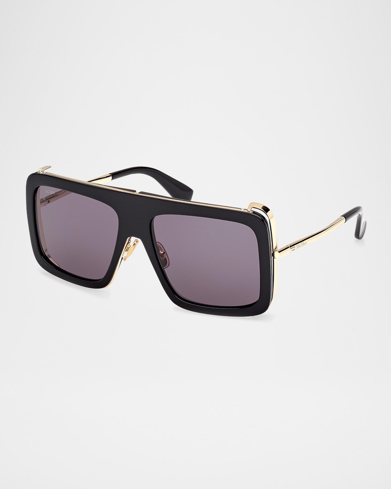 Max Mara Jean Acetate Rectangular Sunglasses | Neiman Marcus