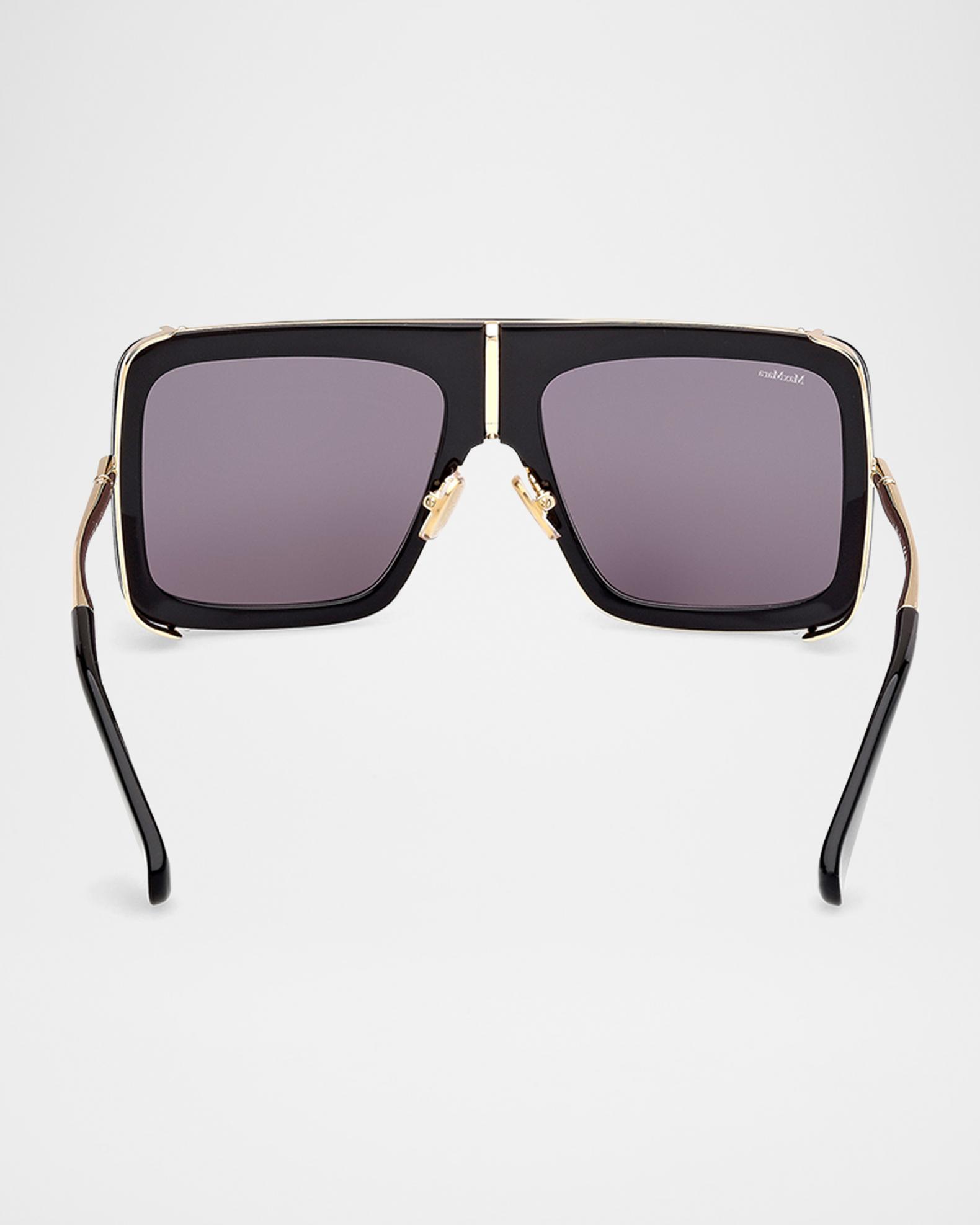 Max Mara Bicolor Acetate Women\'s Sunglasses Max Mara Designer Aviator Sunglasses Gold Metal Frame  main image 4