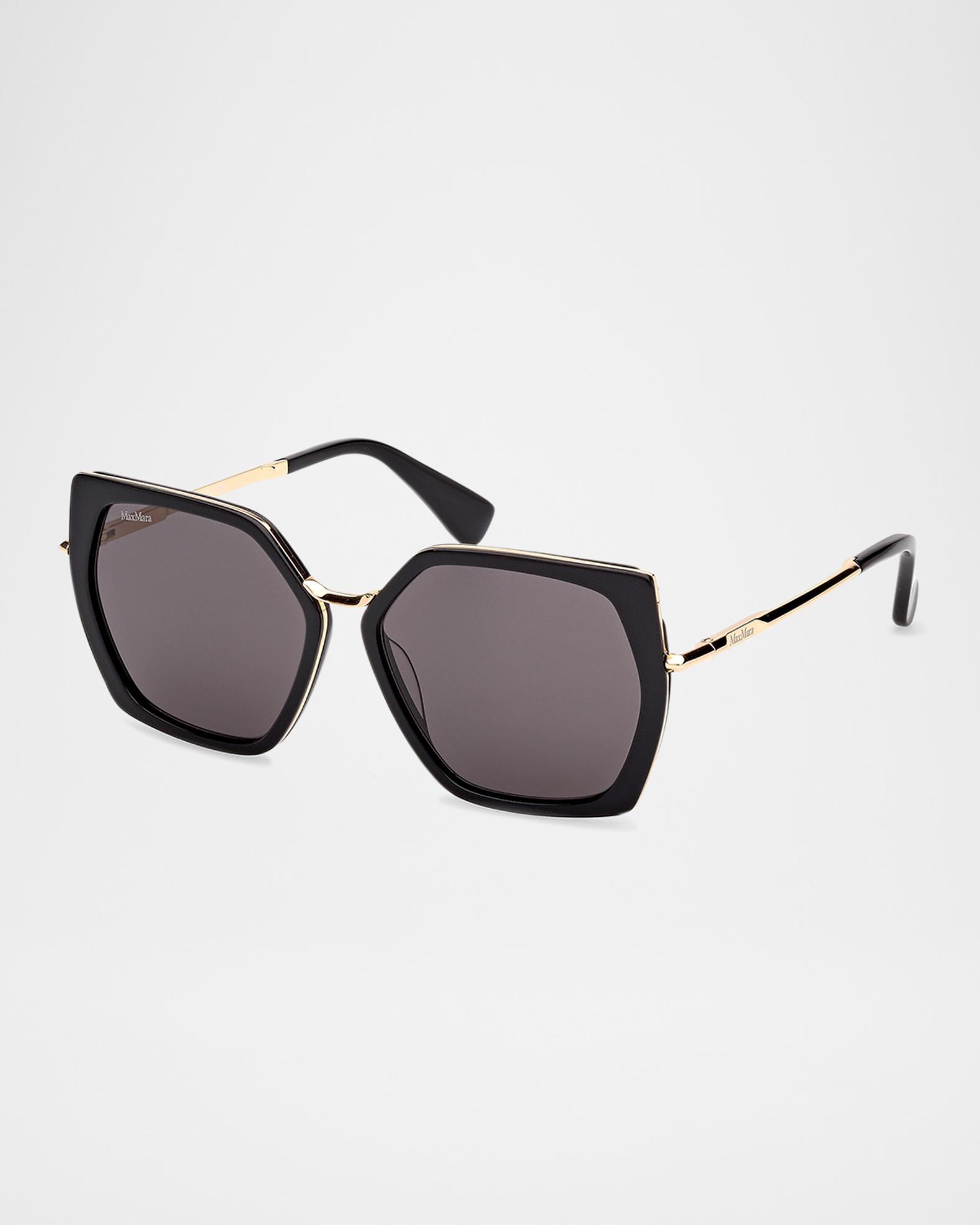 Max Mara Bridge MM0092 Black Square Oversized Sunglasses 01A‎ 55-18-140 New Square sunglasses, black | Max Mara main image 2