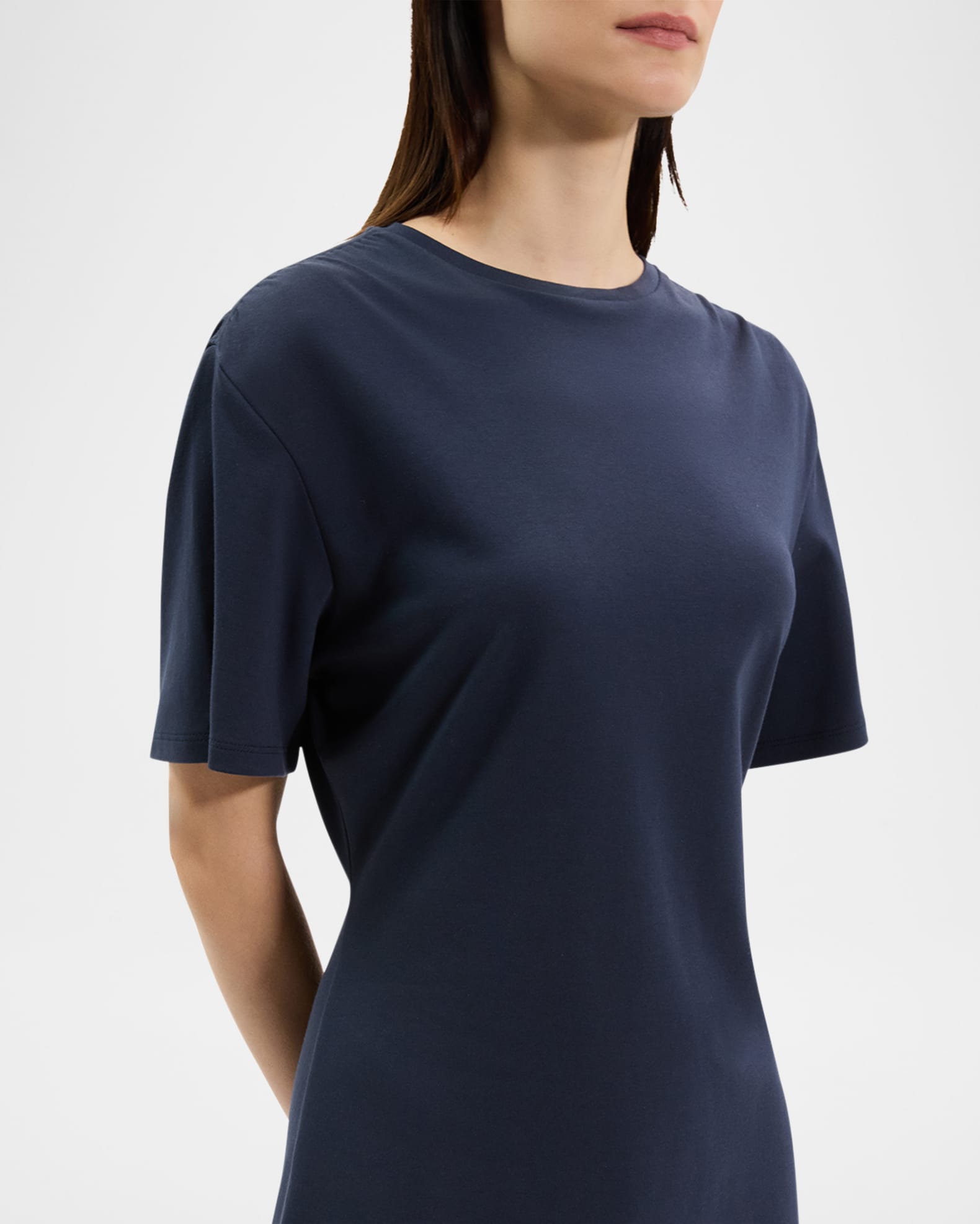 Theory Gathered Shoulder T-Shirt Dress | Neiman Marcus