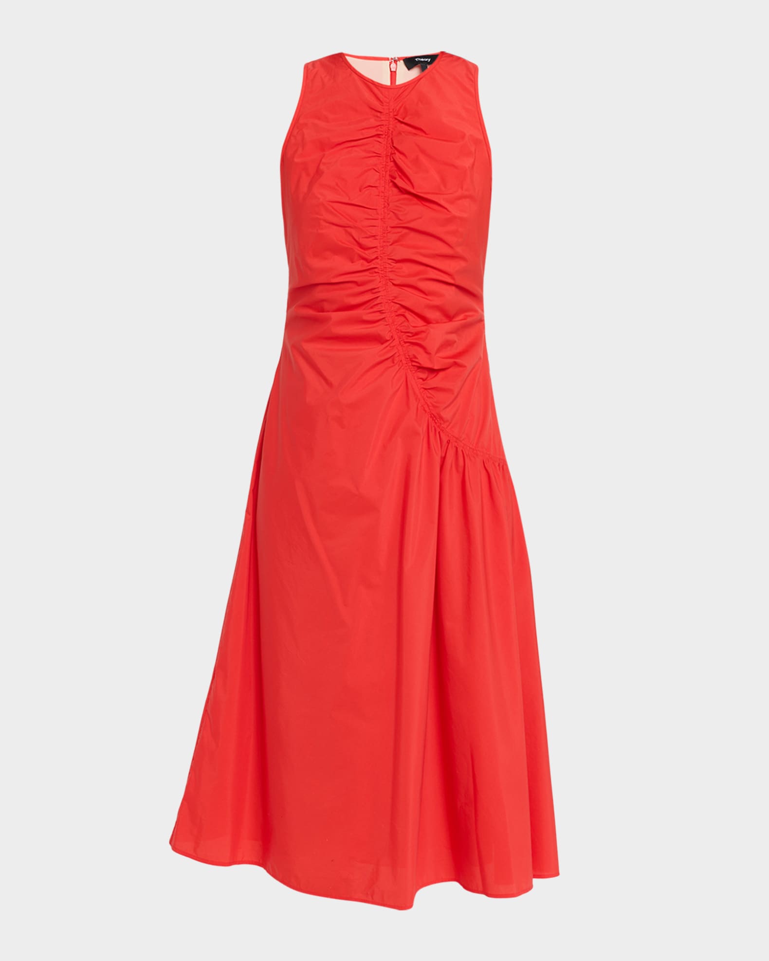 theory asymmetric drape dress Theory Draped Tuck Dress In Carnation Jacquard - Black