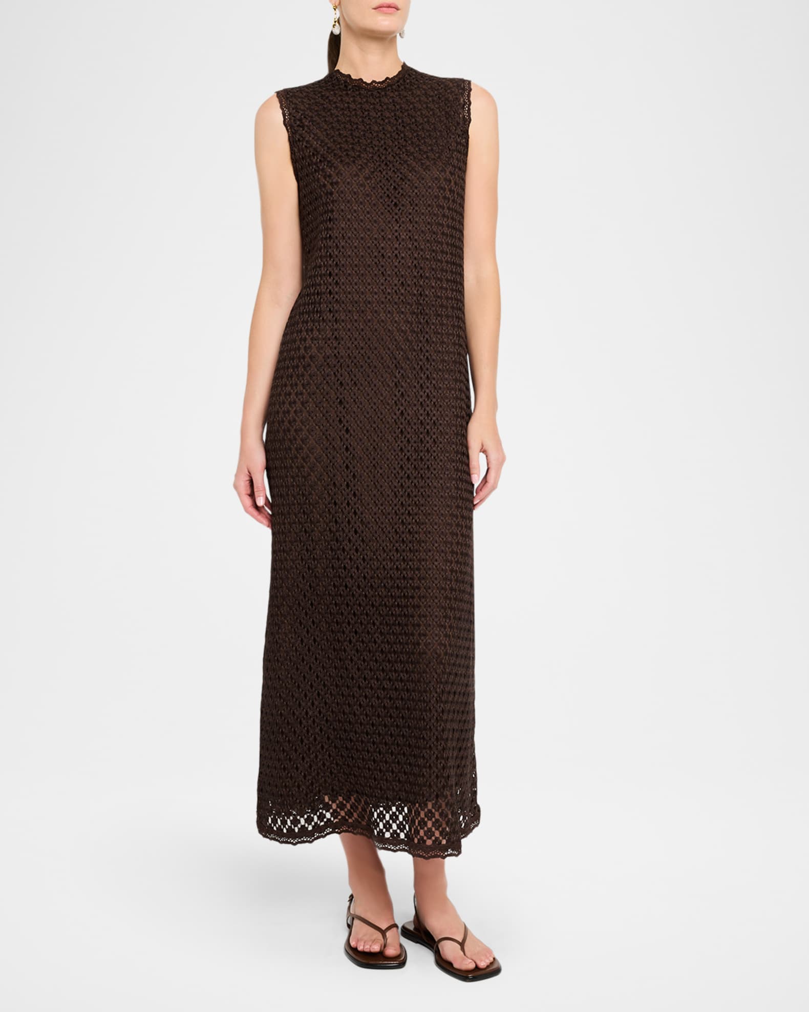 Faithfull The Brand Women's Cyrene Floral Lace Midi-Dress - Brown Multi - Size Small