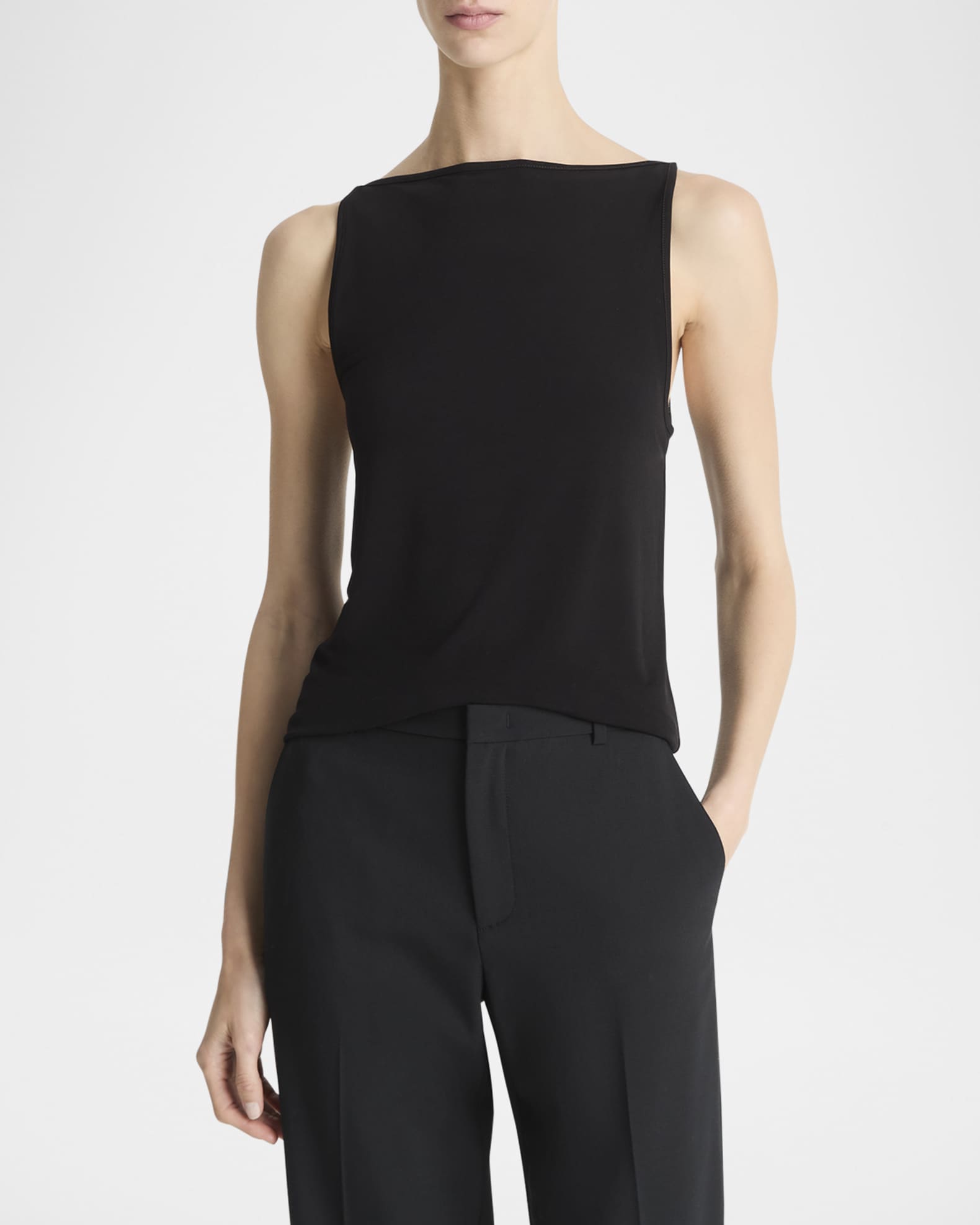 ヴィンス Vince Boat Neck Tank レディース シャツ トップス Black Vince Boat-Neck Tank Top | Neiman Marcus